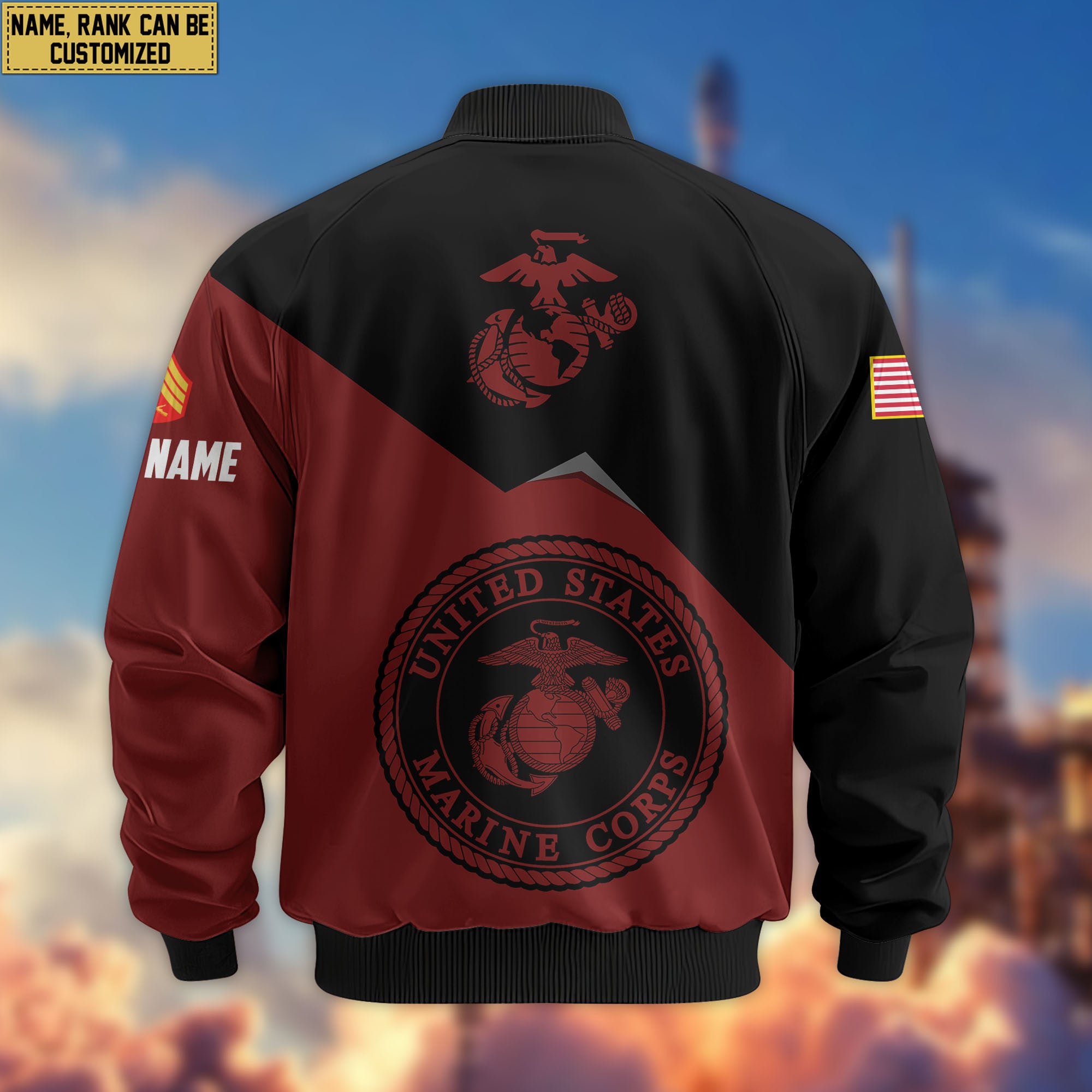 Premium Custom USMC Veteran Bomber Jacket VPVC804303, Gifts For US Marine Veteran, Gifts On Father's Day, Veterans Day.