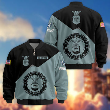 Premium Custom USAF Veteran Bomber Jacket VPVC804304, Gifts For US Air Force Veteran, Gifts On Father's Day, Veterans Day.