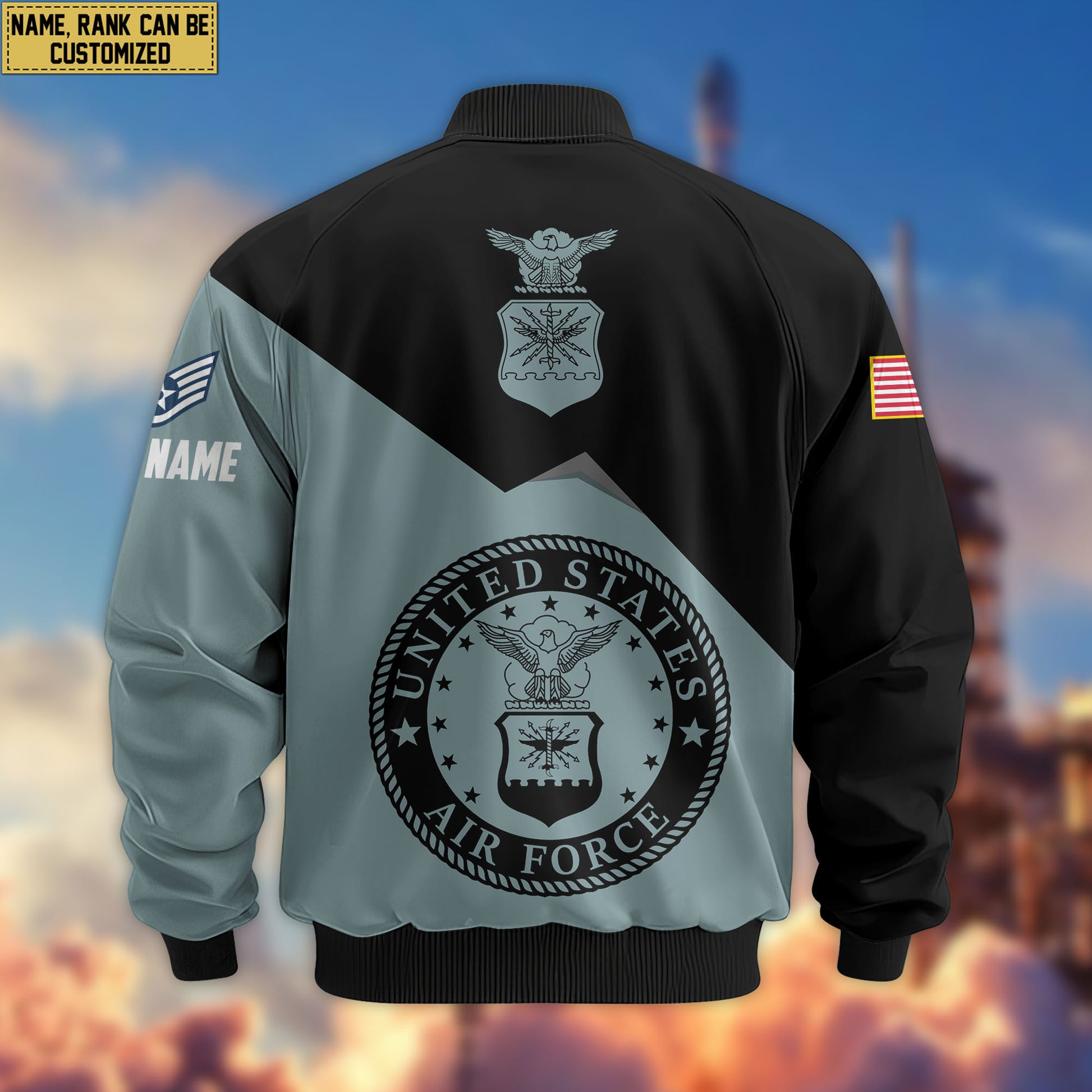 Premium Custom USAF Veteran Bomber Jacket VPVC804304, Gifts For US Air Force Veteran, Gifts On Father's Day, Veterans Day.