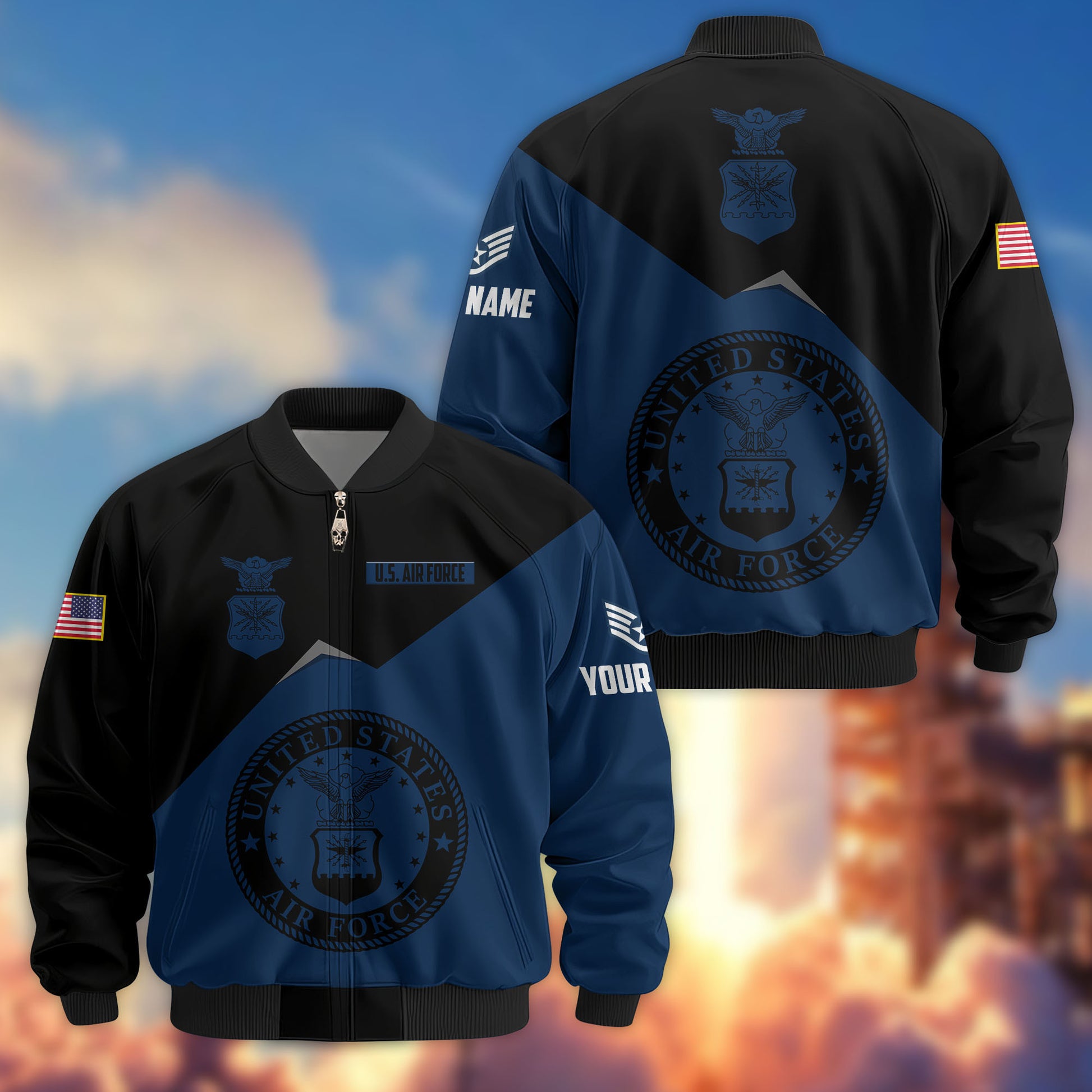 Premium Custom USAF Veteran Bomber Jacket VPVC804312, Gifts For US Air Force Veteran, Gifts On Father's Day, Veterans Day.