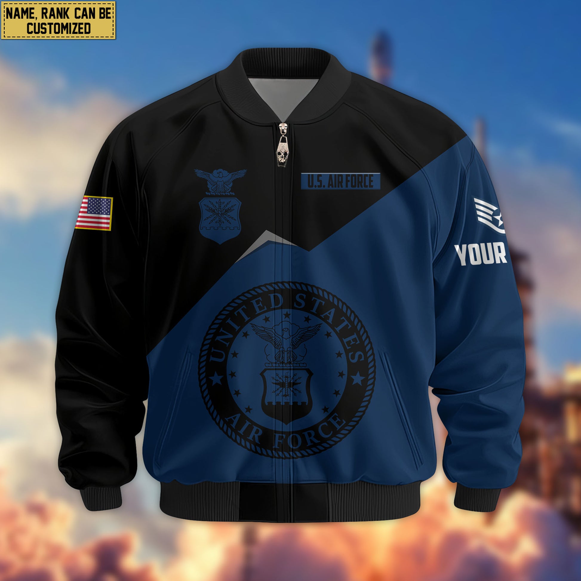 Premium Custom USAF Veteran Bomber Jacket VPVC804312, Gifts For US Air Force Veteran, Gifts On Father's Day, Veterans Day.