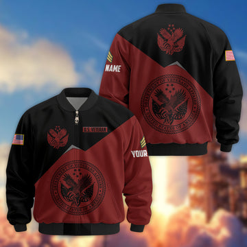 Premium Custom US Veteran Bomber Jacket VPVC804307, Gifts For US Veteran, Gifts On Father's Day, Veterans Day.