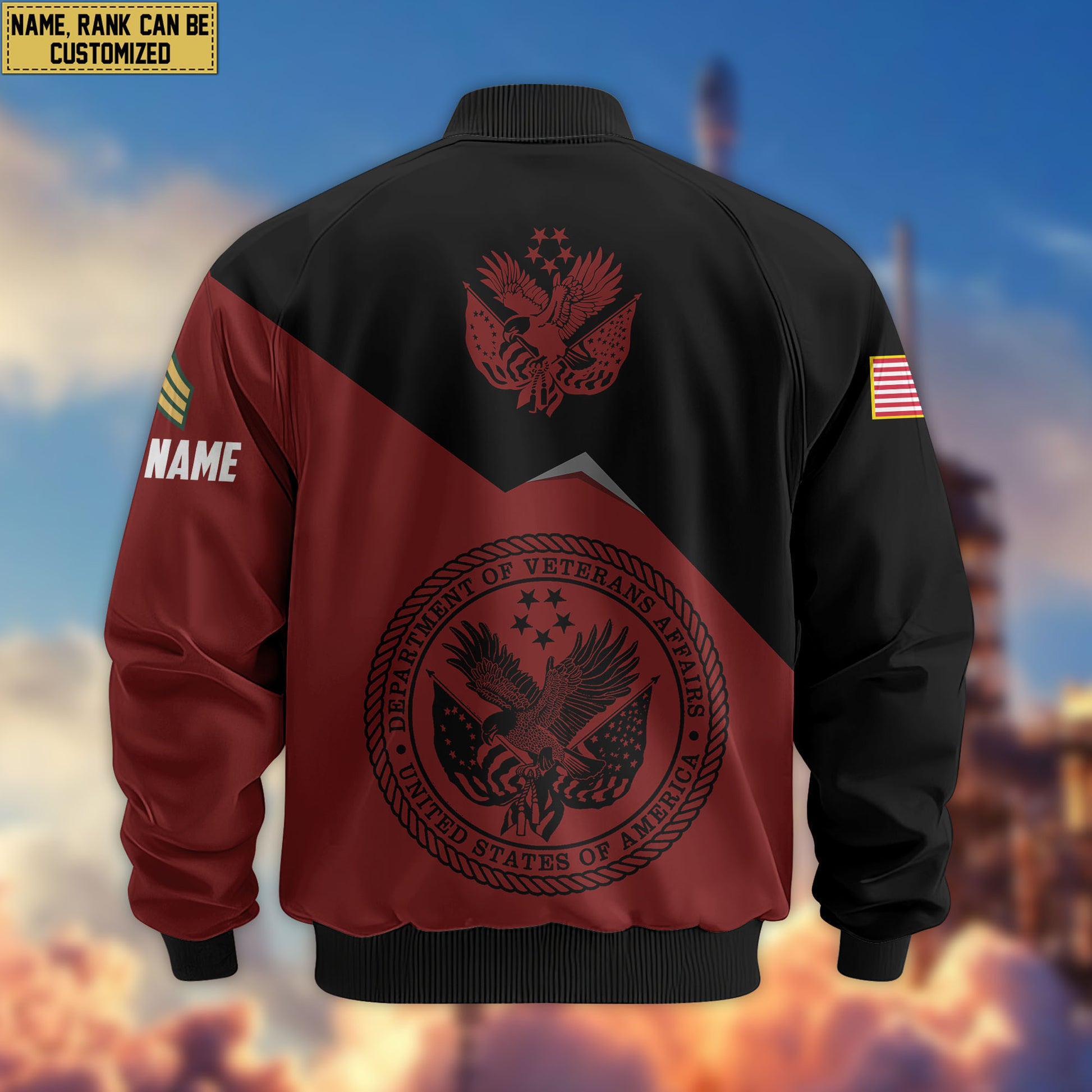 Premium Custom US Veteran Bomber Jacket VPVC804307, Gifts For US Veteran, Gifts On Father's Day, Veterans Day.