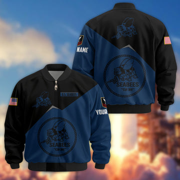 Premium Custom US Seabees Bomber Jacket VPVC804309, Gifts For Seabees Veteran, Gifts On Father's Day, Veterans Day.