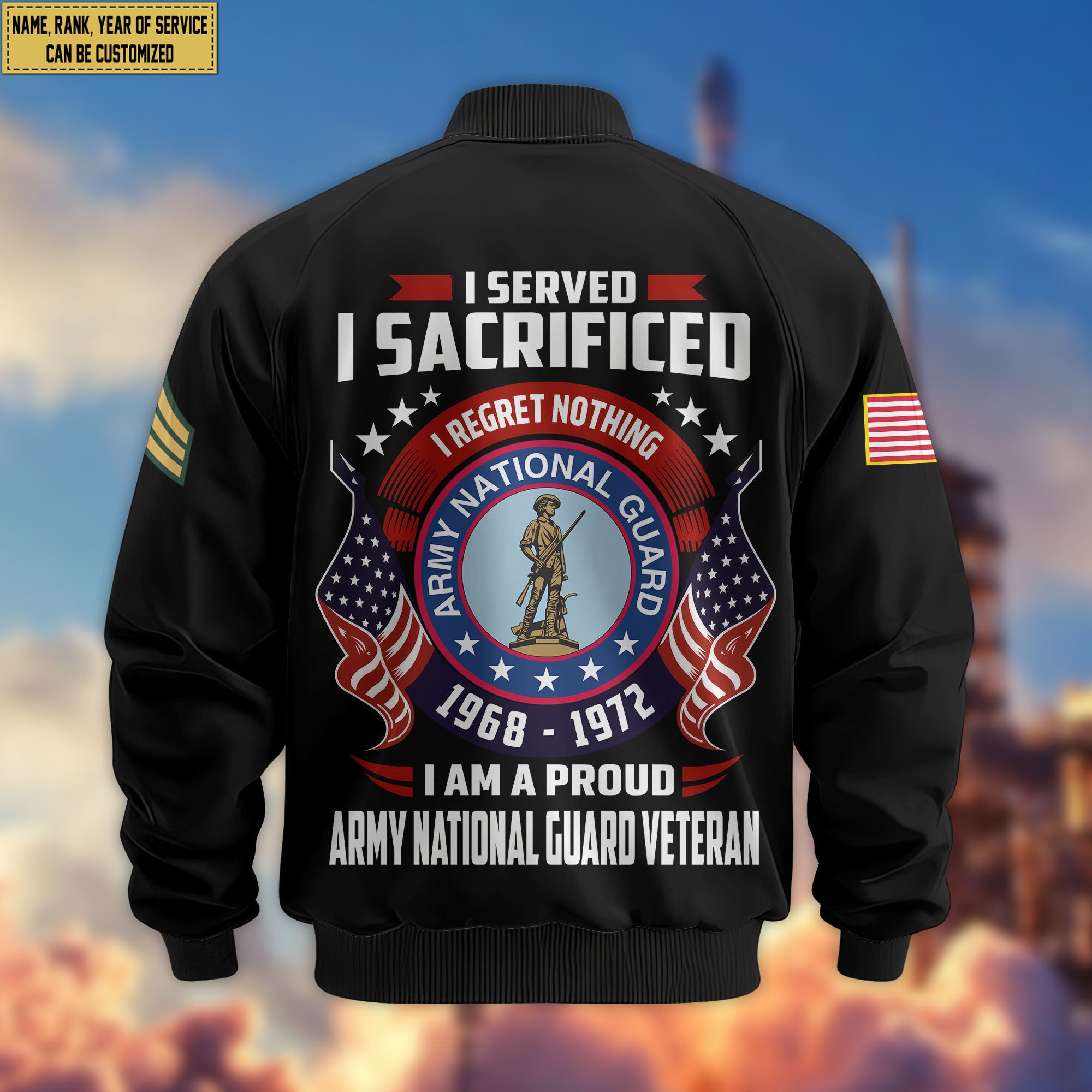 Premium Custom US Army National Guard Veteran Bomber Jacket VPVC804408, Gifts For Army National Guard Veteran, Gifts On Father's Day, Veterans Day.