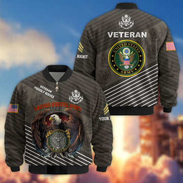 Premium Custom US Army Veteran Bomber Jacket VPVC804601, Gifts For US Army Veteran, Gifts On Father's Day, Veterans Day.