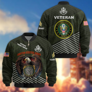 Premium Custom US Army Veteran Bomber Jacket VPVC804610, Gifts For US Army Veteran, Gifts On Father's Day, Veterans Day.