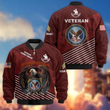Premium Custom US Veteran Bomber Jacket VPVC804607, Gifts For US Veteran, Gifts On Father's Day, Veterans Day.
