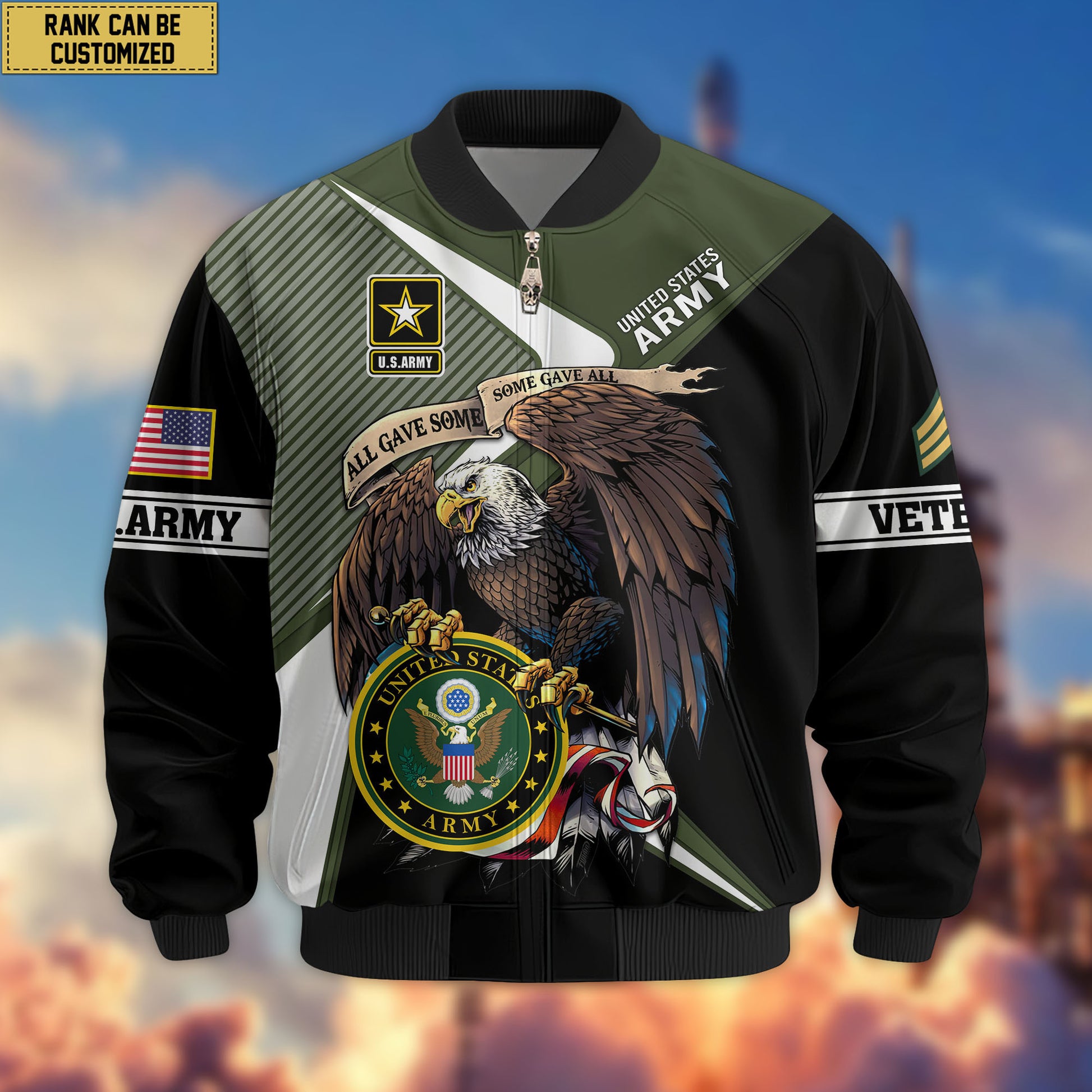 Premium Custom US Army Veteran Bomber Jacket VPVC804701, Gifts For US Army Veteran, Gifts On Father's Day, Veterans Day.