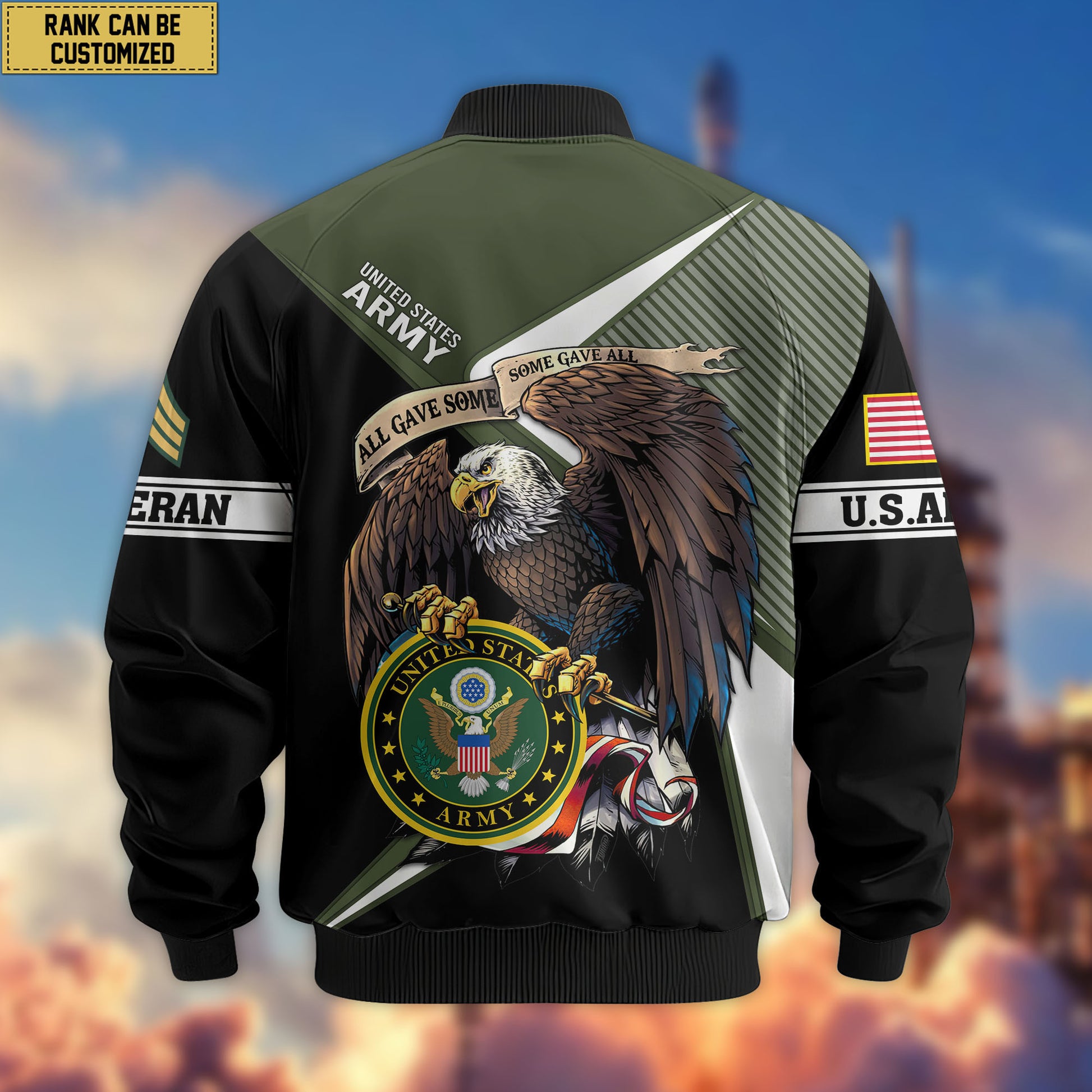 Premium Custom US Army Veteran Bomber Jacket VPVC804701, Gifts For US Army Veteran, Gifts On Father's Day, Veterans Day.
