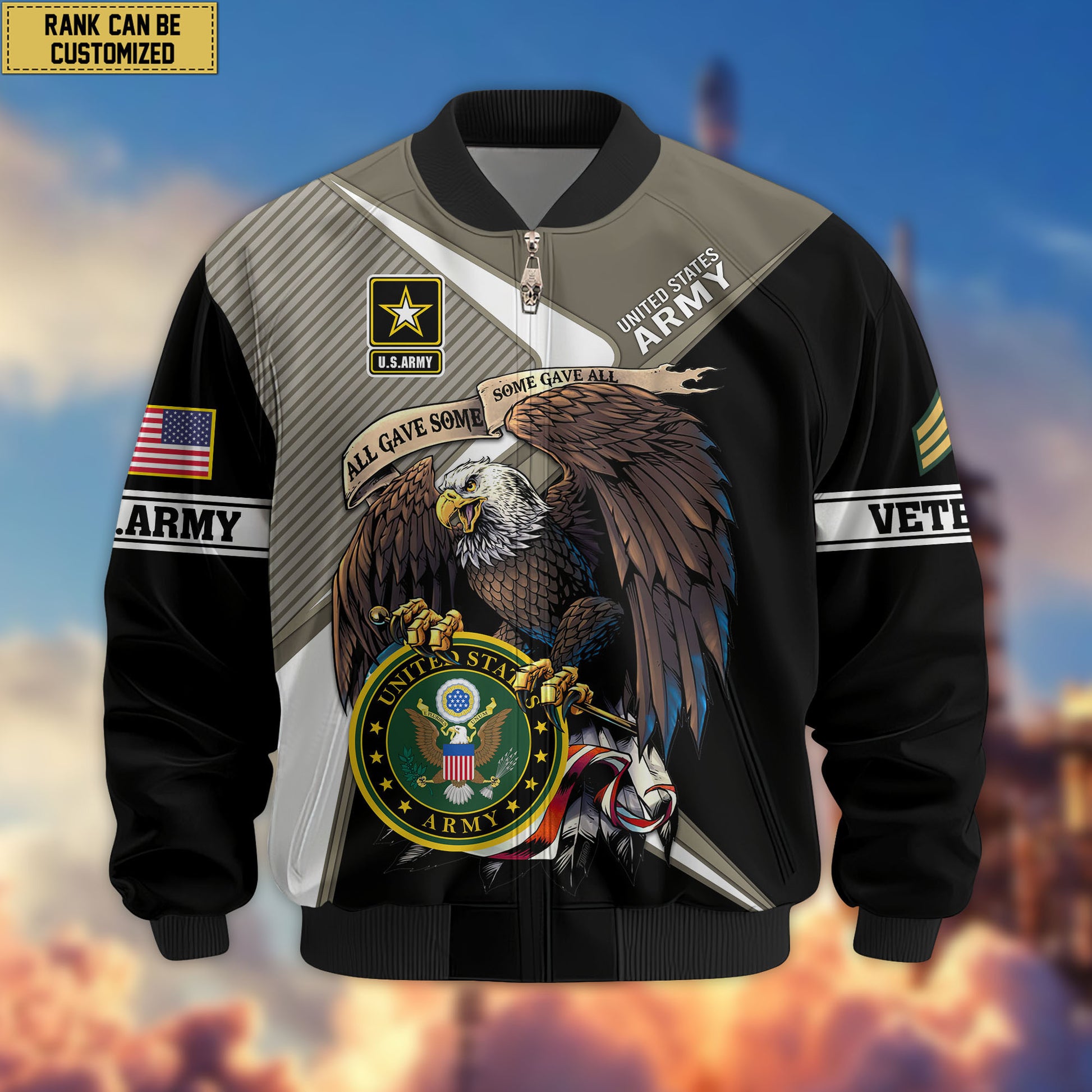 Premium Custom US Army Veteran Bomber Jacket VPVC804710, Gifts For US Army Veteran, Gifts On Father's Day, Veterans Day.