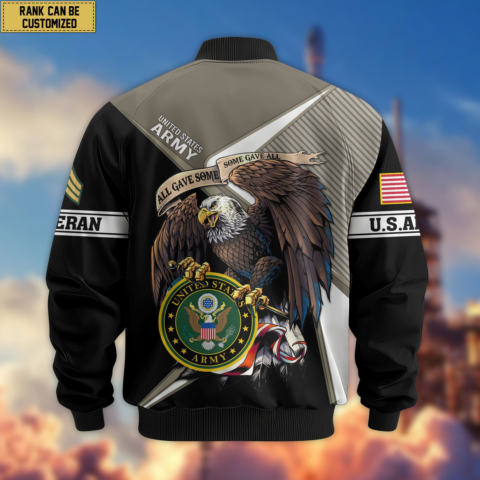 Premium Custom US Army Veteran Bomber Jacket VPVC804710, Gifts For US Army Veteran, Gifts On Father's Day, Veterans Day.