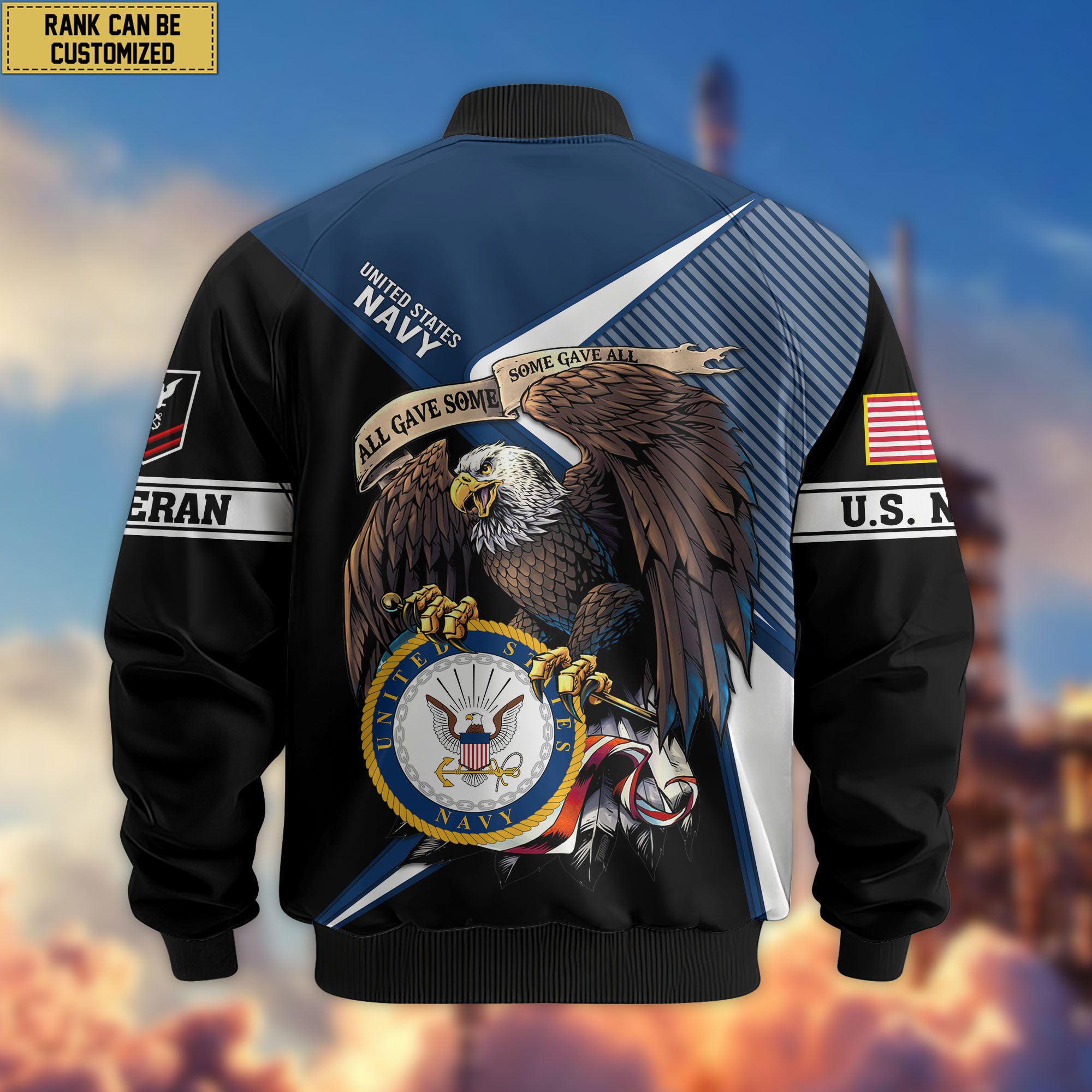 Premium Custom US Navy Veteran Bomber Jacket VPVC804702, Gifts For US Navy Veteran, Gifts On Father's Day, Veterans Day.