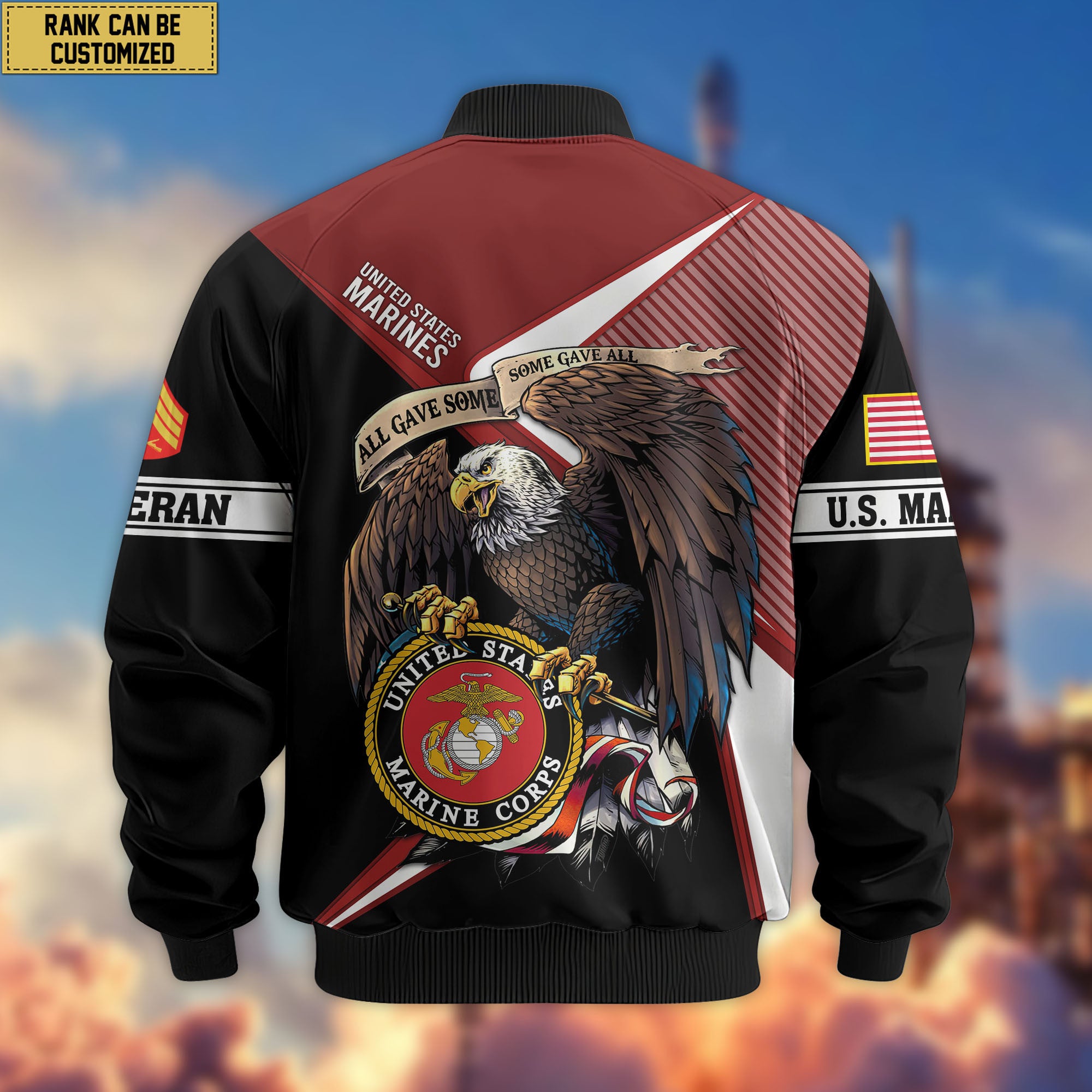 Premium Custom USMC Veteran Bomber Jacket VPVC804703, Gifts For US Marine Veteran, Gifts On Father's Day, Veterans Day.