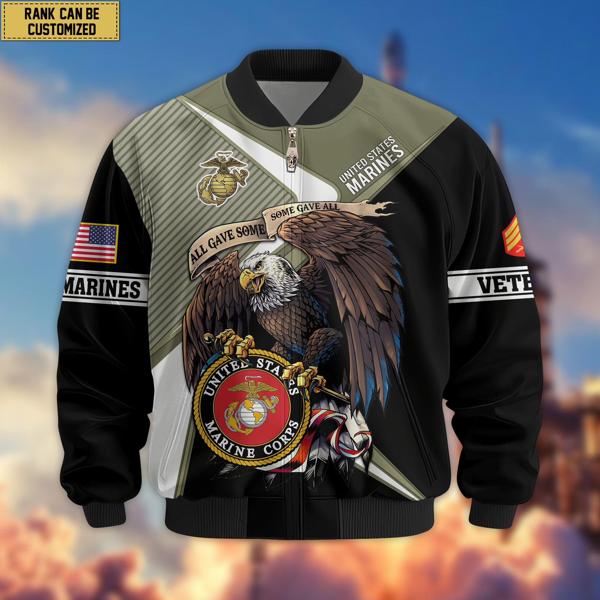 Premium Custom USMC Veteran Bomber Jacket VPVC804711, Gifts For US Marine Veteran, Gifts On Father's Day, Veterans Day.