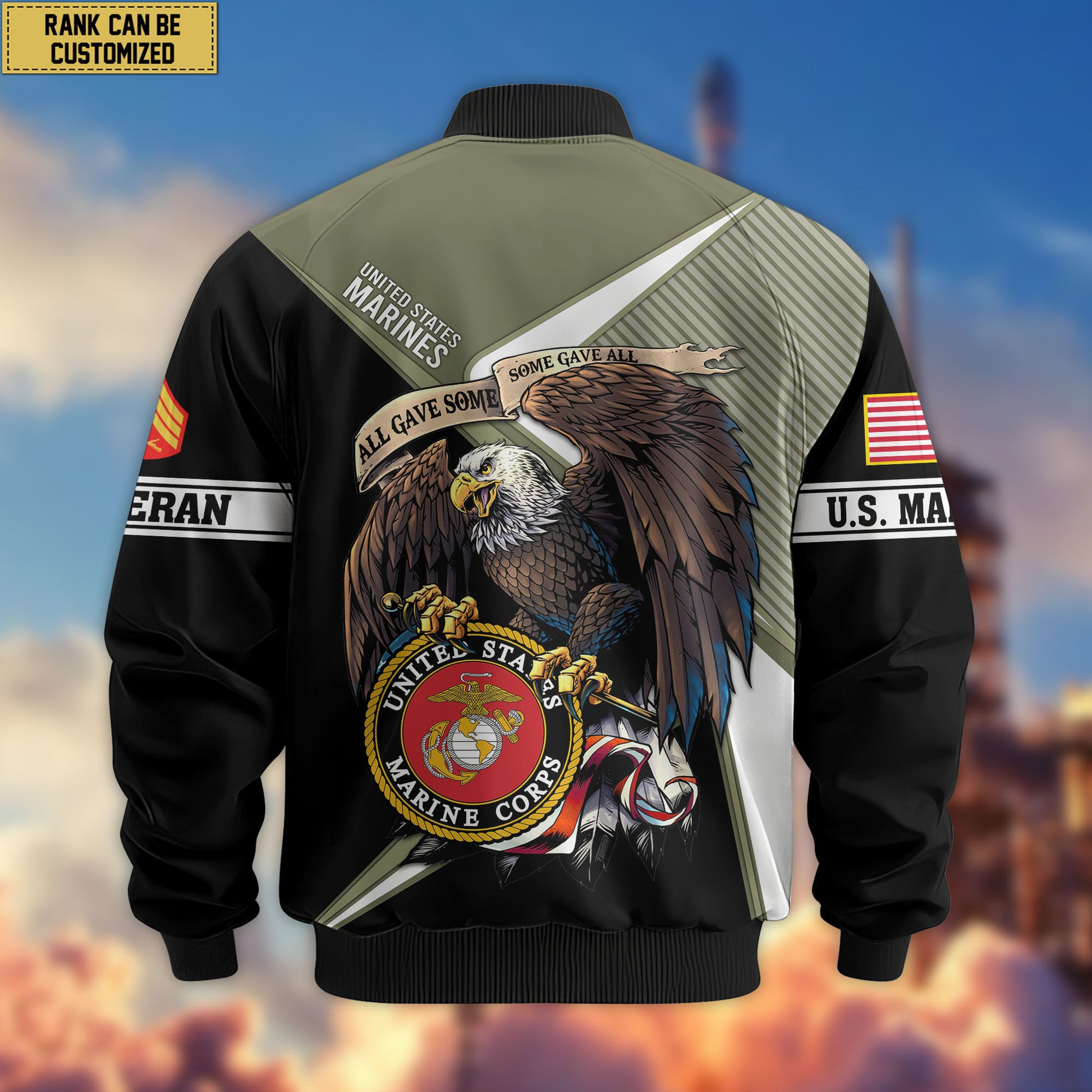 Premium Custom USMC Veteran Bomber Jacket VPVC804711, Gifts For US Marine Veteran, Gifts On Father's Day, Veterans Day.