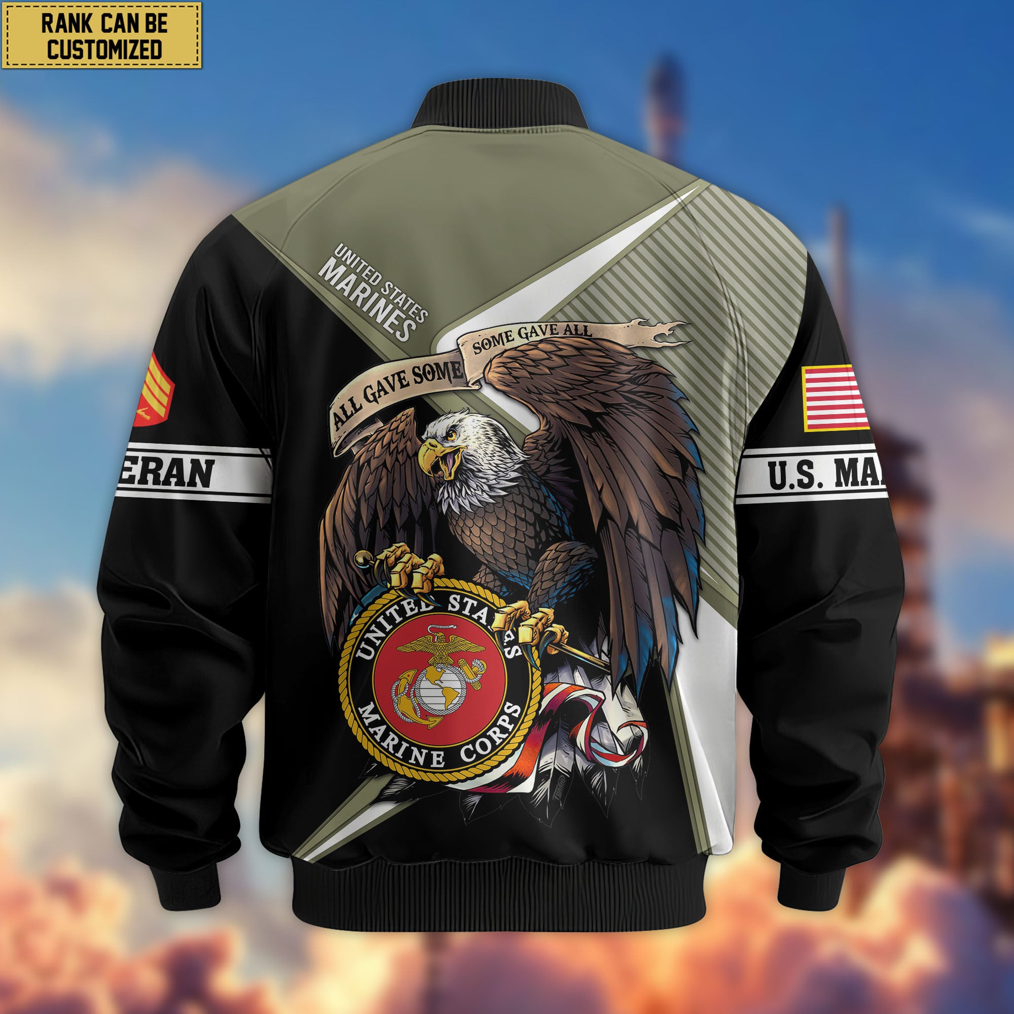 Premium Custom USMC Veteran Bomber Jacket VPVC804711, Gifts For US Marine Veteran, Gifts On Father's Day, Veterans Day.