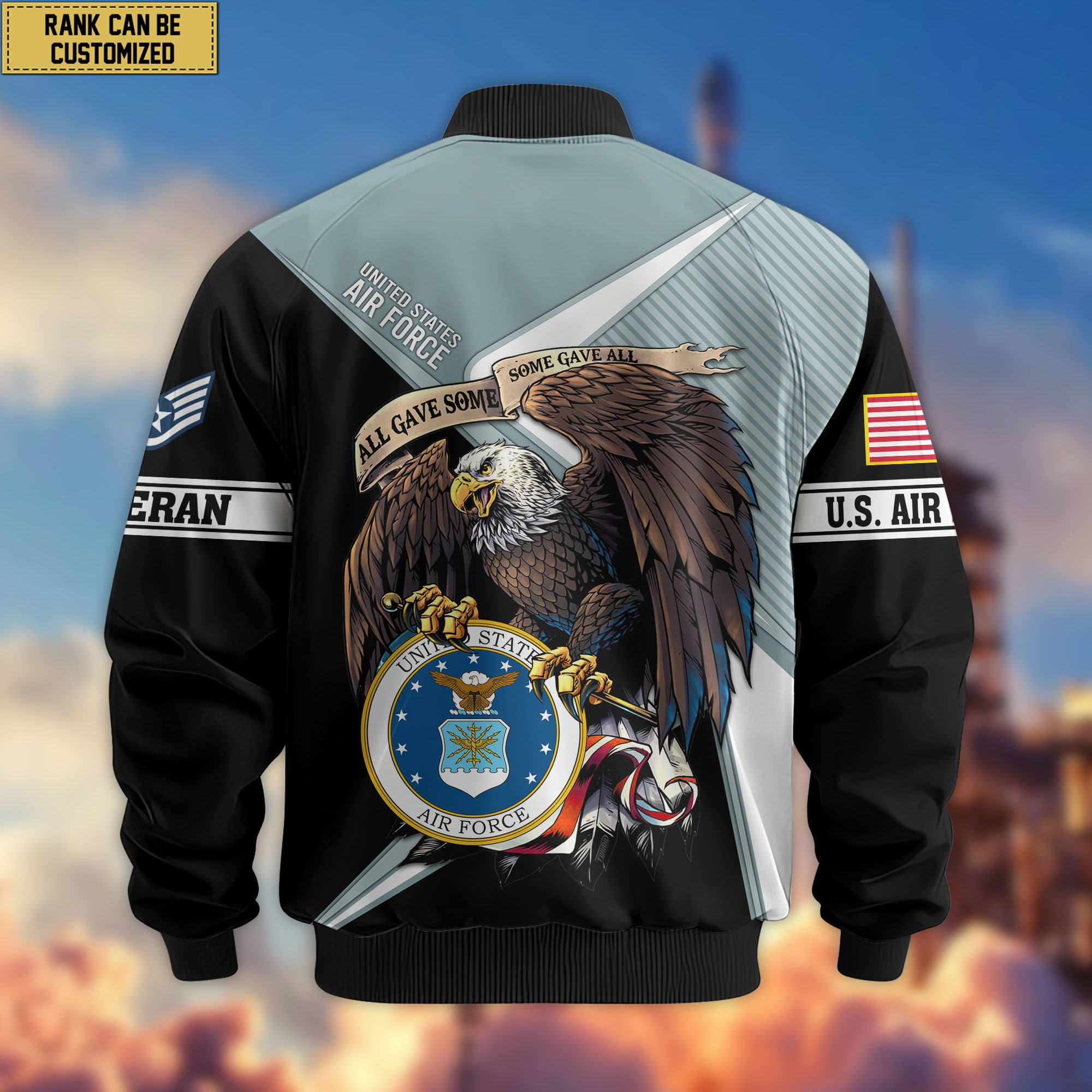 Premium Custom USAF Veteran Bomber Jacket VPVC804704, Gifts For US Air Force Veteran, Gifts On Father's Day, Veterans Day.
