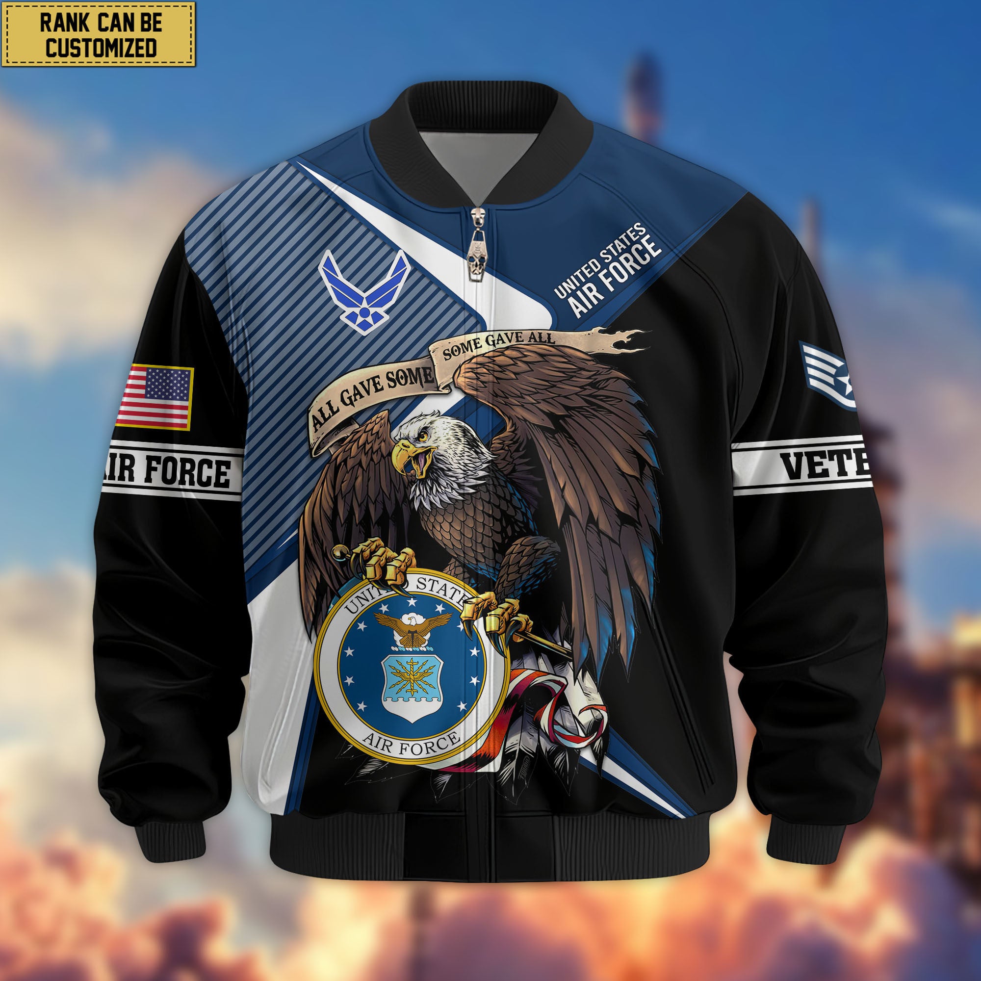 Premium Custom USAF Veteran Bomber Jacket VPVC804712, Gifts For US Air Force Veteran, Gifts On Father's Day, Veterans Day.