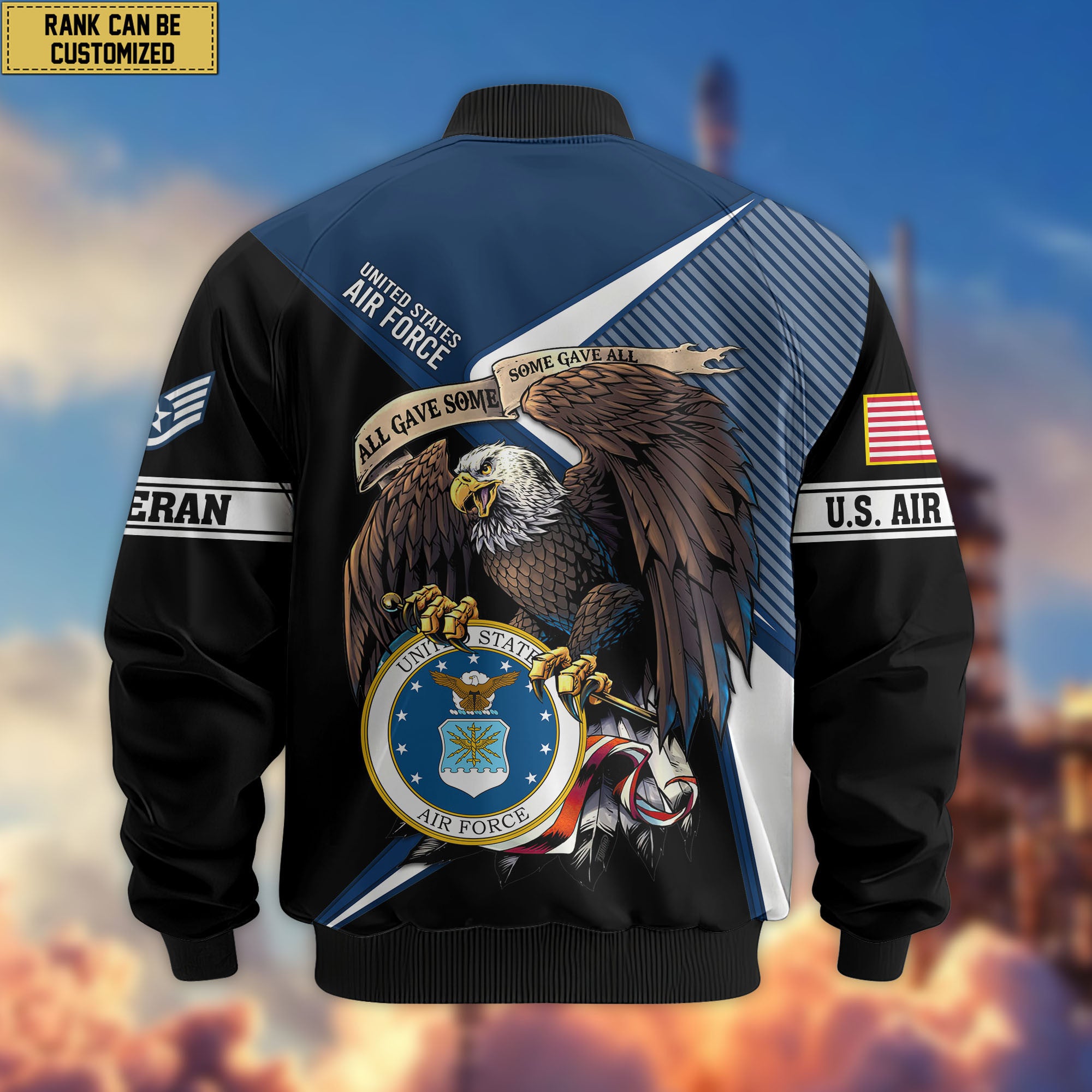 Premium Custom USAF Veteran Bomber Jacket VPVC804712, Gifts For US Air Force Veteran, Gifts On Father's Day, Veterans Day.