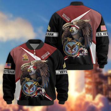 Premium Custom US Veteran Bomber Jacket VPVC804707, Gifts For US Veteran, Gifts On Father's Day, Veterans Day.