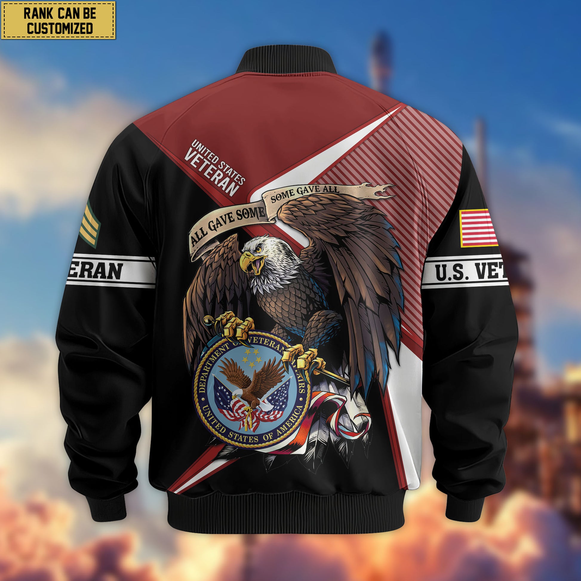 Premium Custom US Veteran Bomber Jacket VPVC804707, Gifts For US Veteran, Gifts On Father's Day, Veterans Day.