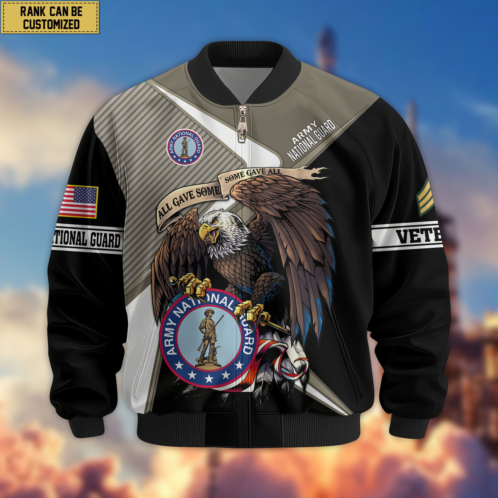 Premium Custom US Army National Guard Veteran Bomber Jacket VPVC804708, Gifts For Army National Guard Veteran, Gifts On Father's Day, Veterans Day.