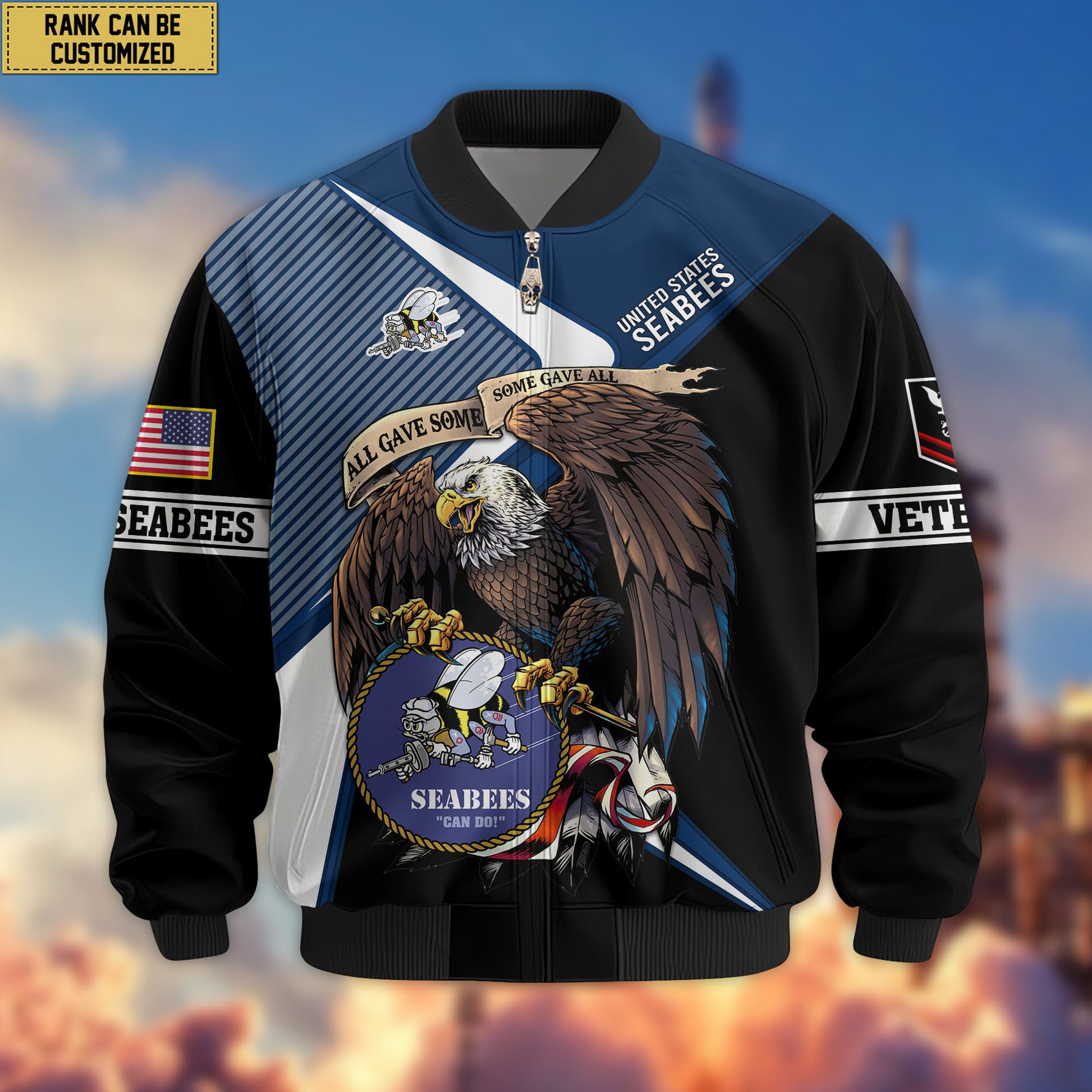 Premium Custom US Seabees Bomber Jacket VPVC804709, Gifts For Seabees Veteran, Gifts On Father's Day, Veterans Day.