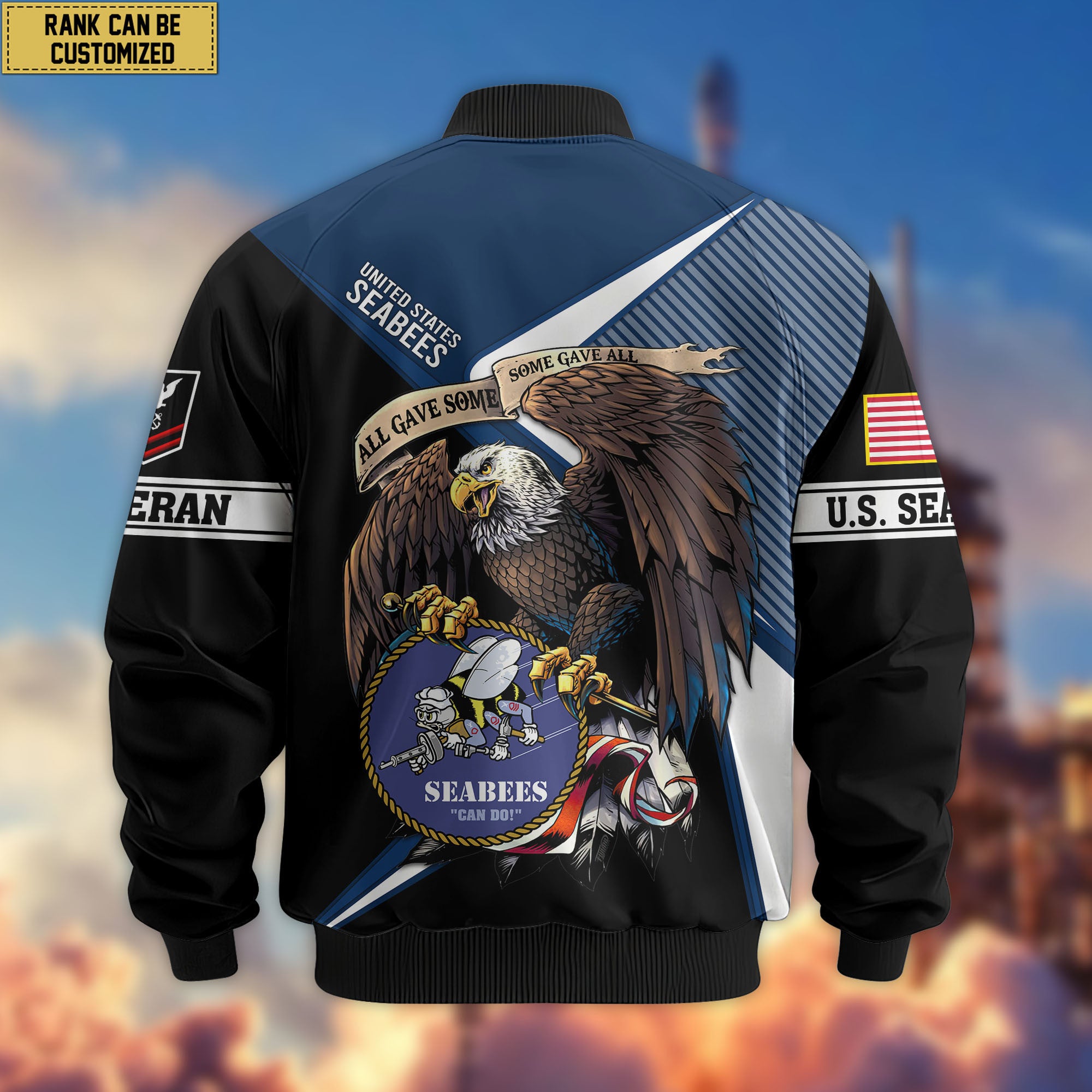 Premium Custom US Seabees Bomber Jacket VPVC804709, Gifts For Seabees Veteran, Gifts On Father's Day, Veterans Day.