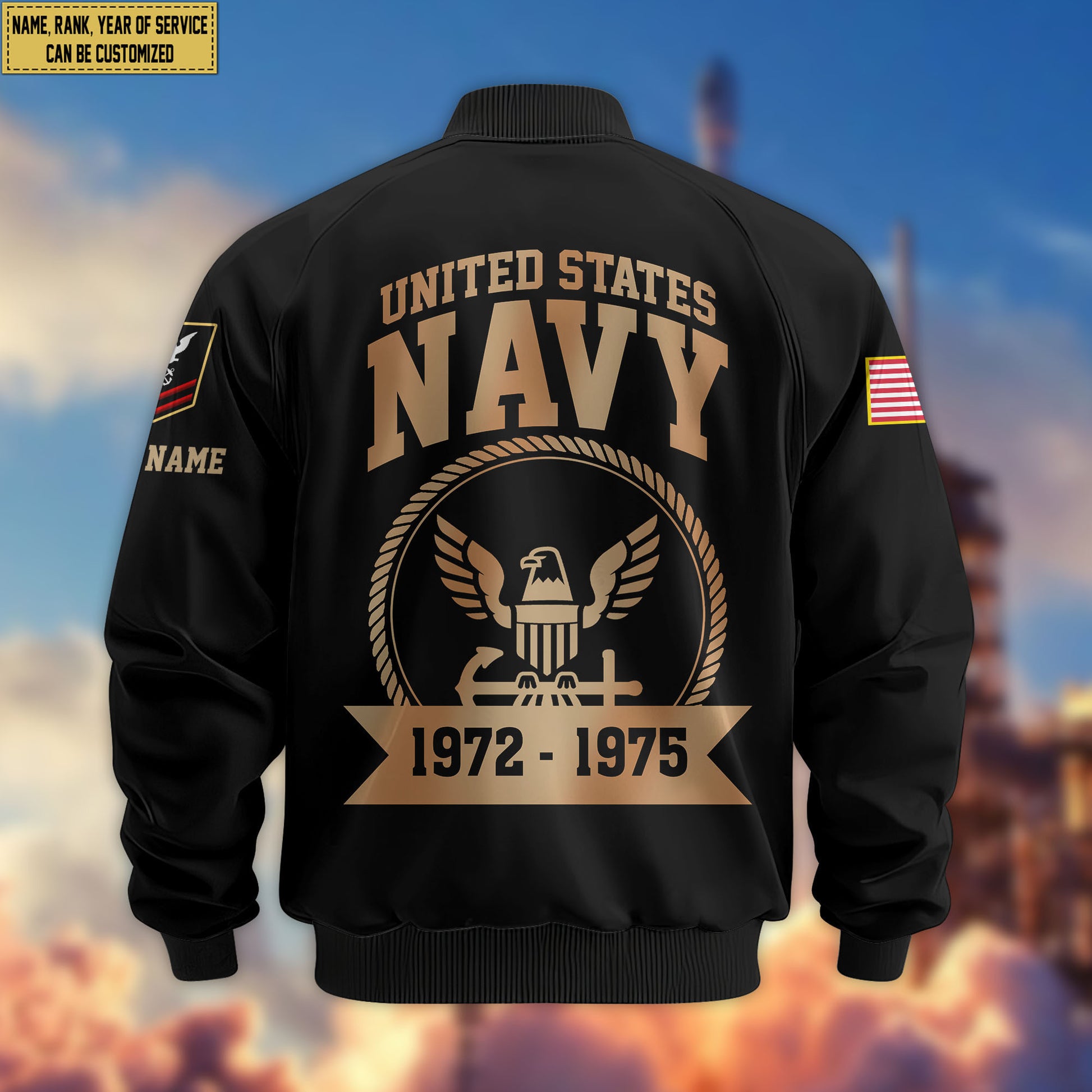 Premium Custom US Navy Veteran Bomber Jacket VPVC804802, Gifts For US Navy Veteran, Gifts On Father's Day, Veterans Day.