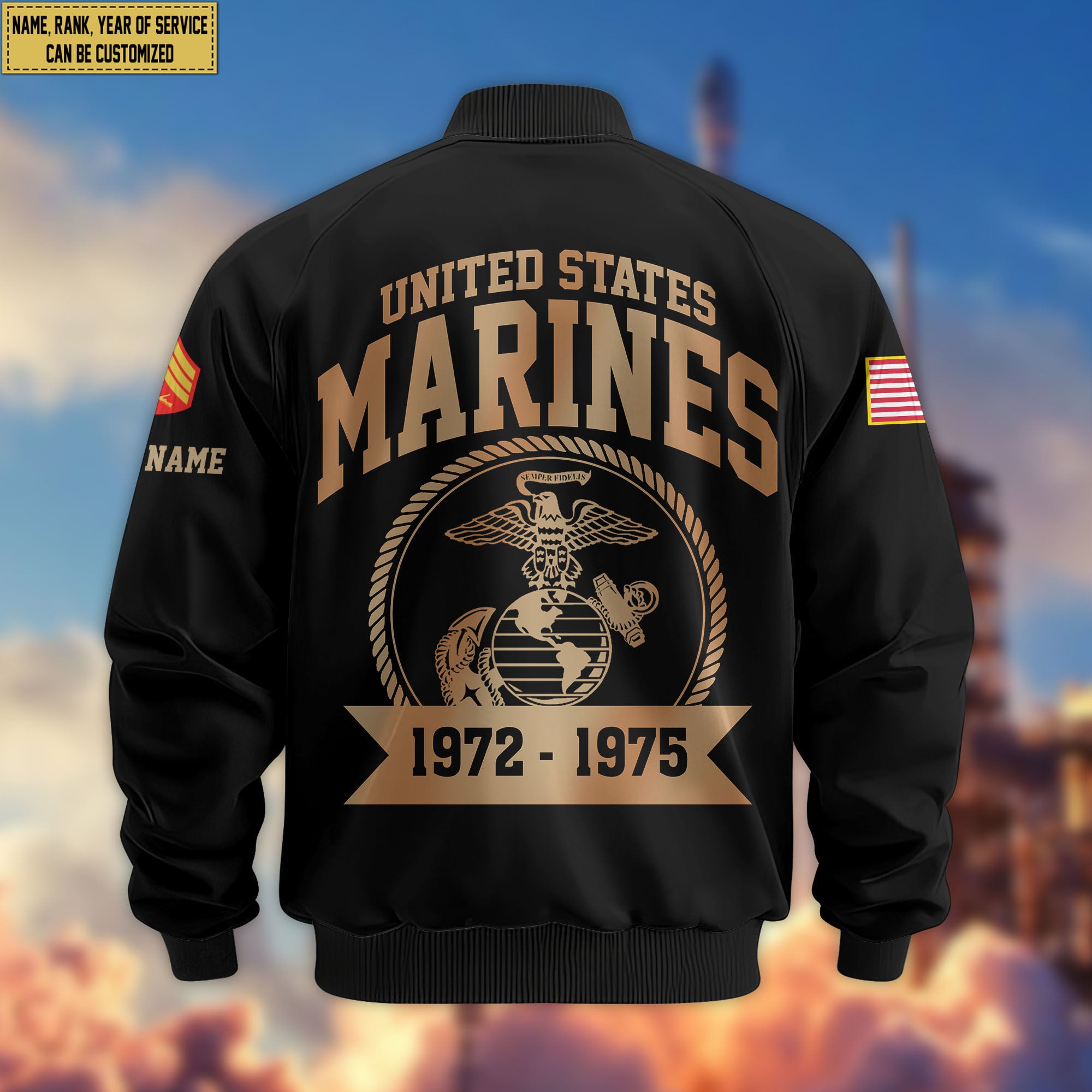 Premium Custom USMC Veteran Bomber Jacket VPVC804803, Gifts For US Marine Veteran, Gifts On Father's Day, Veterans Day.