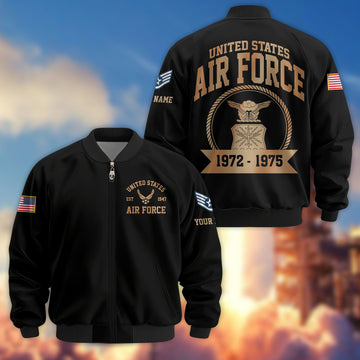 Premium Custom USAF Veteran Bomber Jacket VPVC804804, Gifts For US Air Force Veteran, Gifts On Father's Day, Veterans Day.