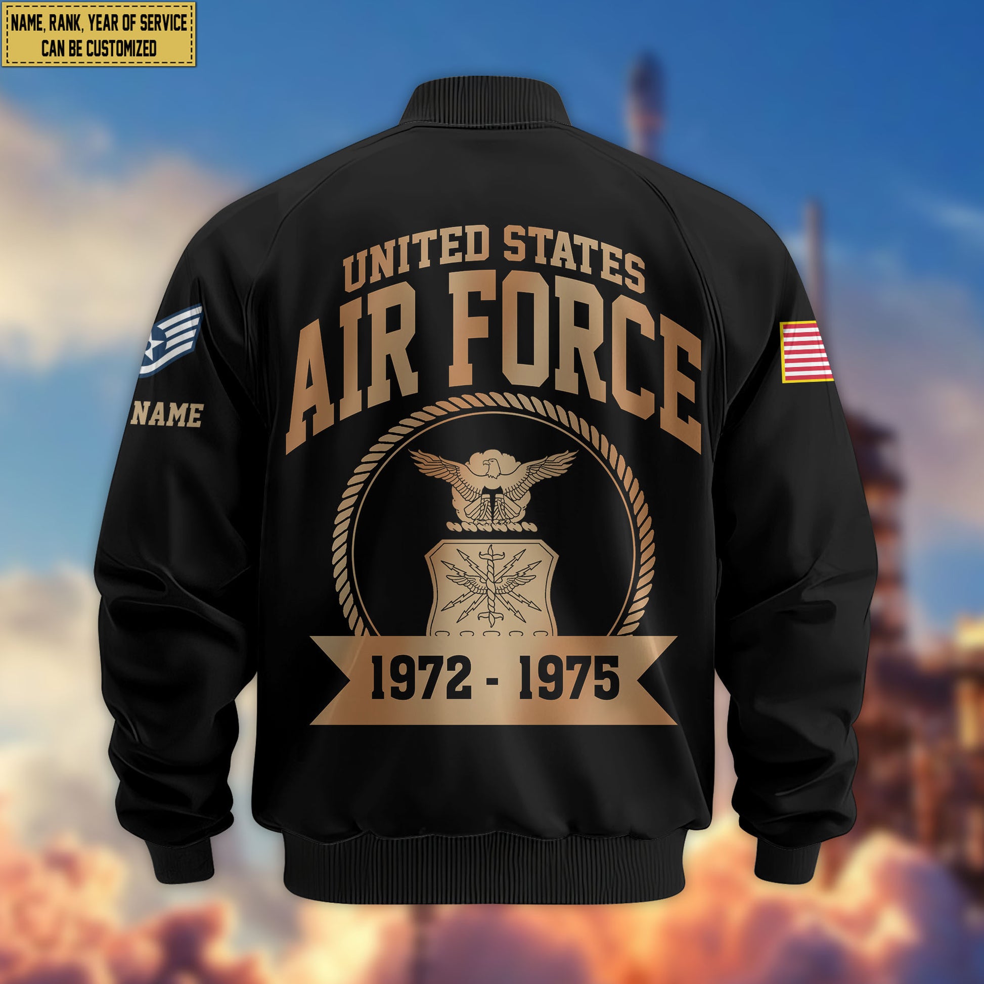 Premium Custom USAF Veteran Bomber Jacket VPVC804804, Gifts For US Air Force Veteran, Gifts On Father's Day, Veterans Day.