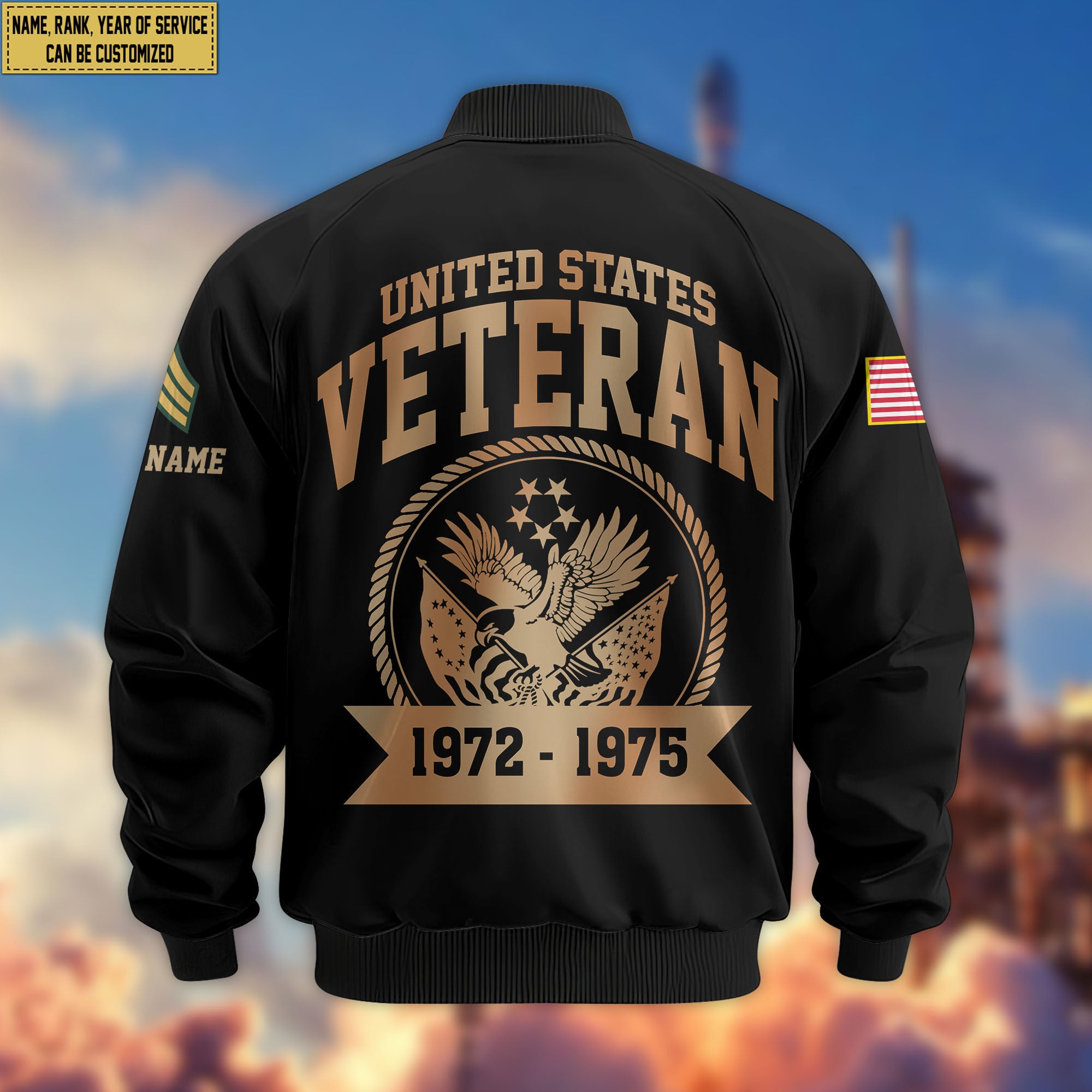 Premium Custom US Veteran Bomber Jacket VPVC804807, Gifts For US Veteran, Gifts On Father's Day, Veterans Day.