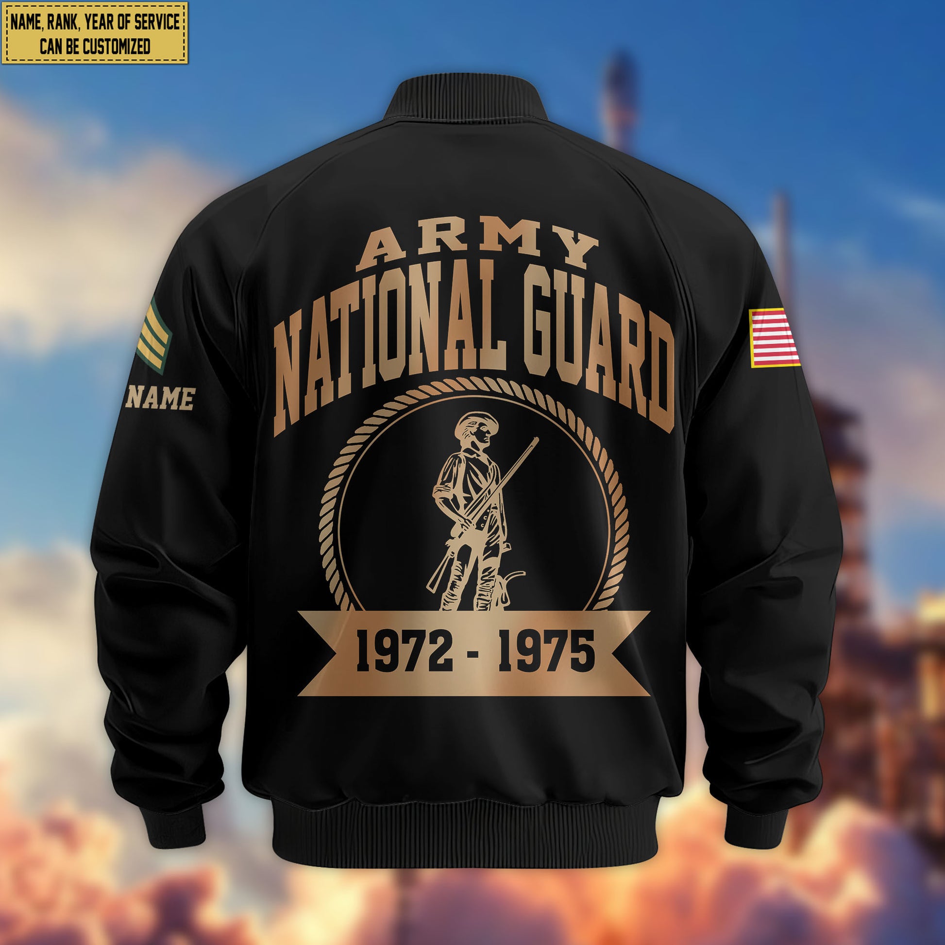 Premium Custom US Army National Guard Veteran Bomber Jacket VPVC804808, Gifts For Army National Guard Veteran, Gifts On Father's Day, Veterans Day.