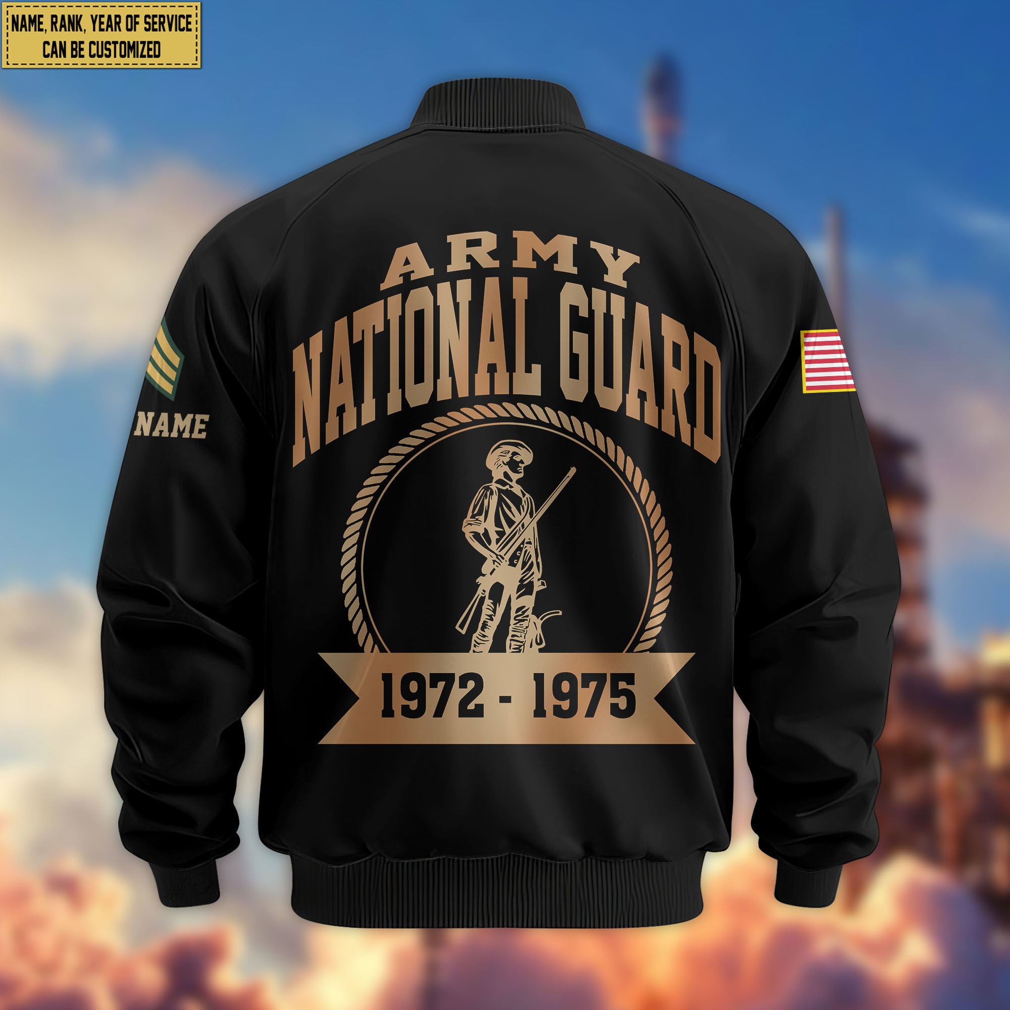 Premium Custom US Army National Guard Veteran Bomber Jacket VPVC804808, Gifts For Army National Guard Veteran, Gifts On Father's Day, Veterans Day.