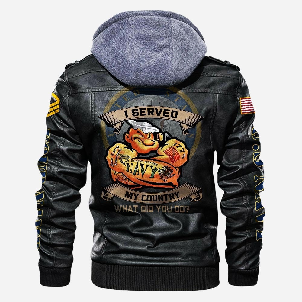 Premium Custom US Navy Leather Jacket VPVC702237, Gifts For Navy Veteran, Gifts On Father's Day, Veterans Day.