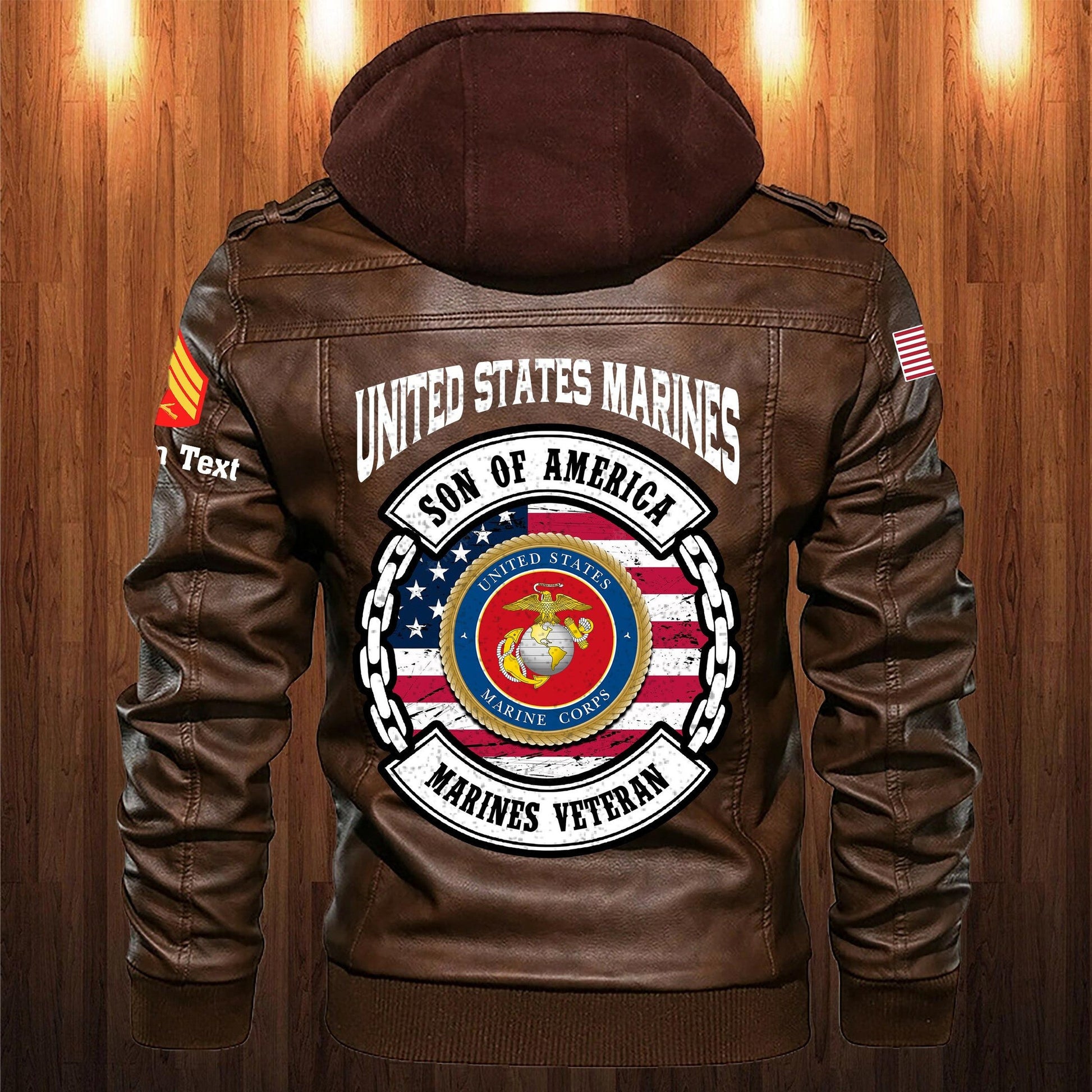 Premium Custom USMC Leather Jacket VPVC702242, Gifts For Marine Veteran, Gifts On Father's Day, Veterans Day.