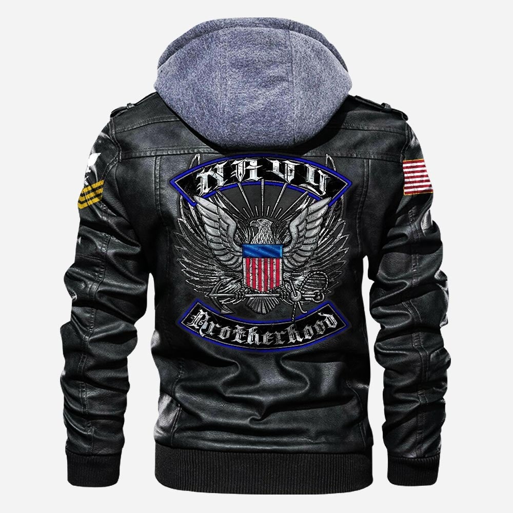 Premium Custom US Navy Leather Jacket VPVC702243, Gifts For Navy Veteran, Gifts On Father's Day, Veterans Day.