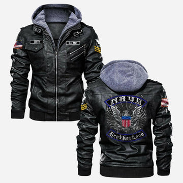 Premium Custom US Navy Leather Jacket VPVC702243, Gifts For Navy Veteran, Gifts On Father's Day, Veterans Day.