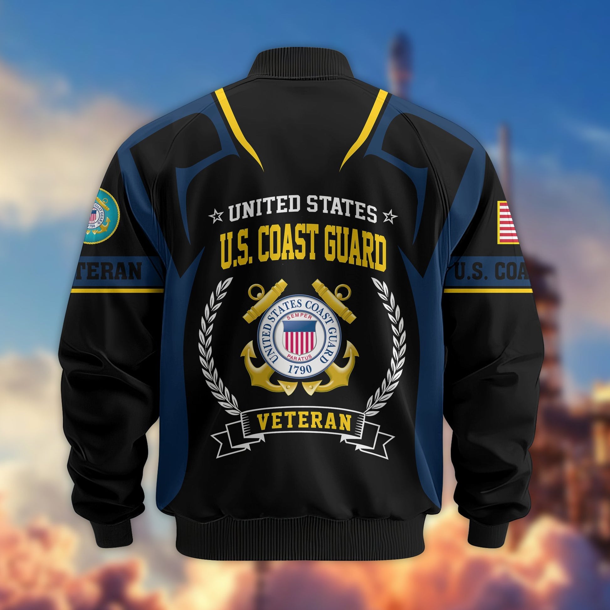 Premium US Veterans Bomber Jacket BPHN030913, Gifts For US Veterans, Gifts On Father's Day, Veterans Day.