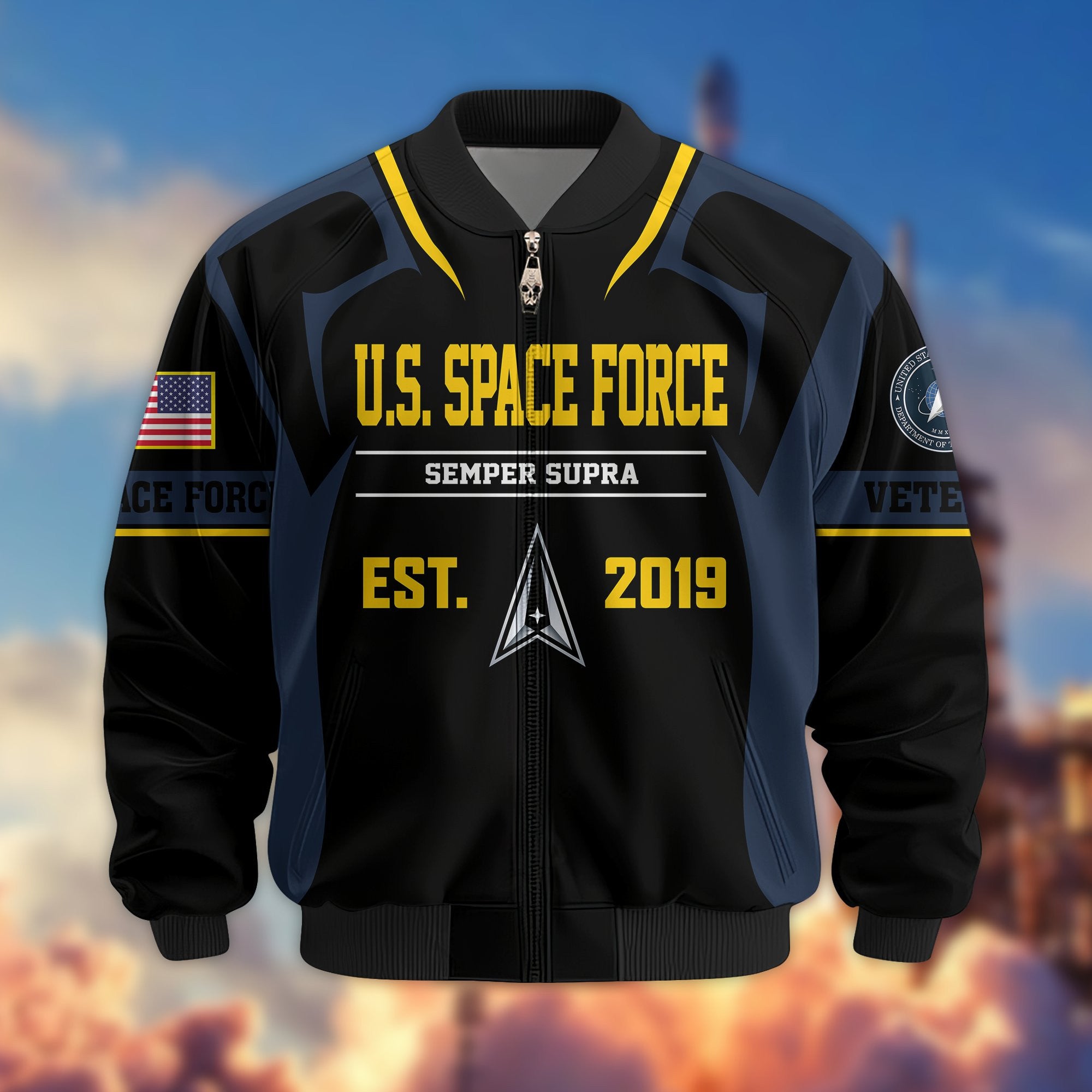 Premium US Veterans Bomber Jacket BPHN030913, Gifts For US Veterans, Gifts On Father's Day, Veterans Day.