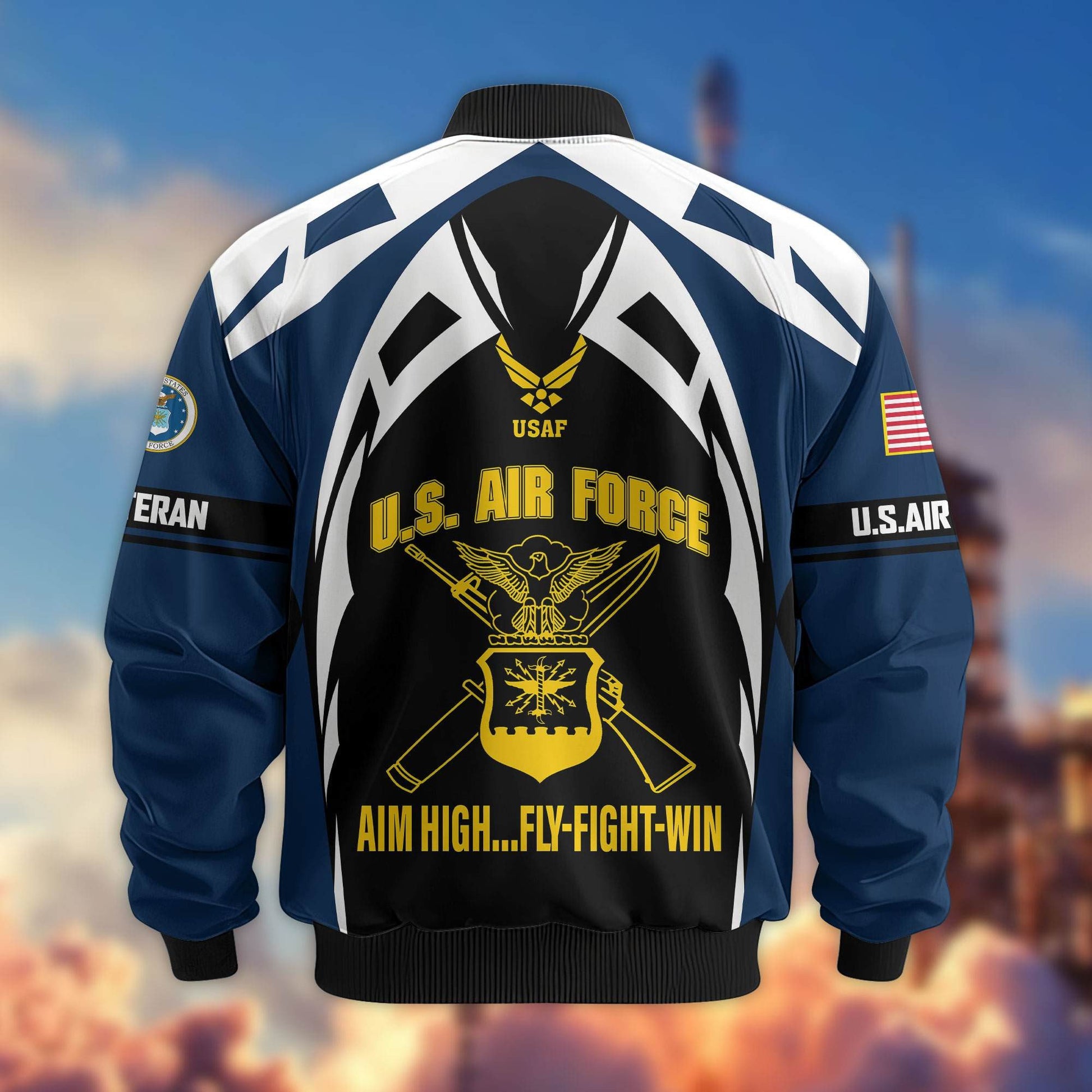 Premium US Veterans Bomber Jacket ATTN130821, Gifts For US Veterans, Gifts On Father's Day, Veterans Day.