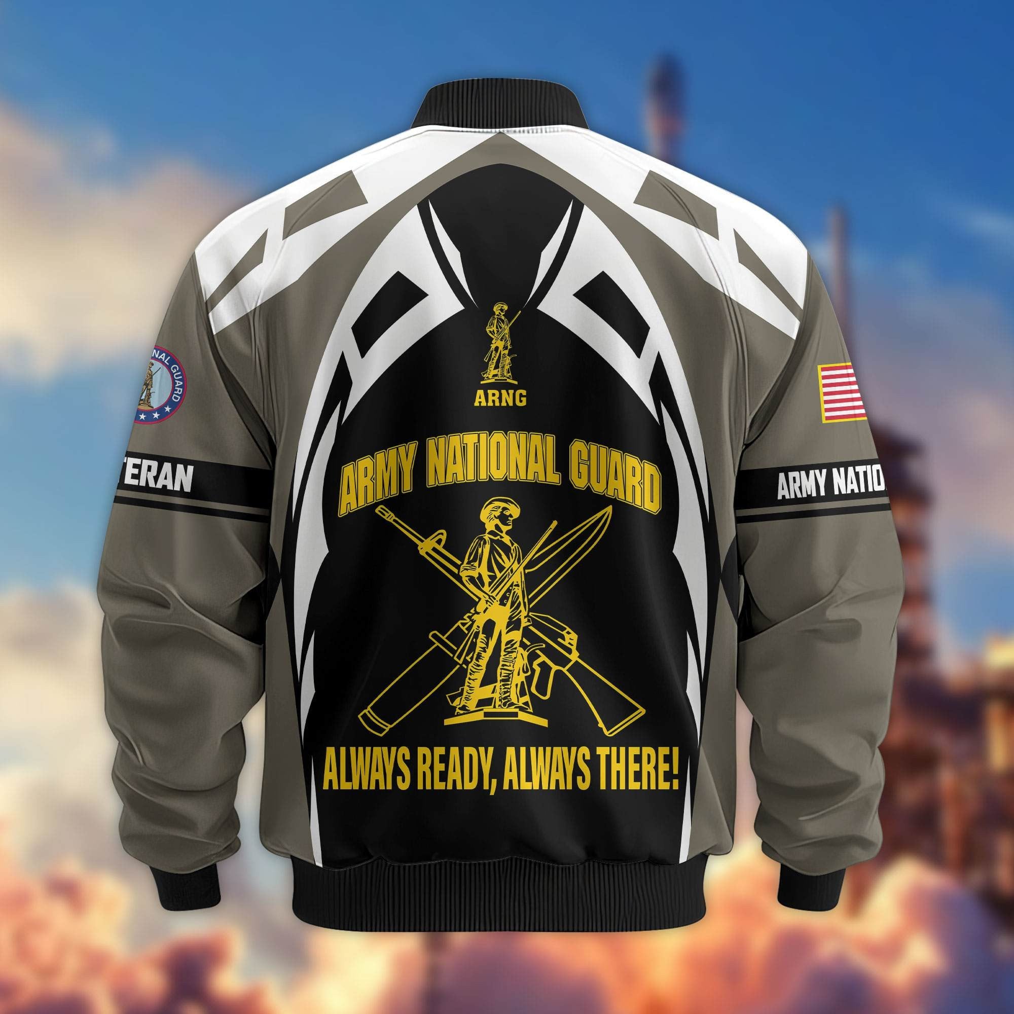 Premium US Veterans Bomber Jacket ATTN130821, Gifts For US Veterans, Gifts On Father's Day, Veterans Day.
