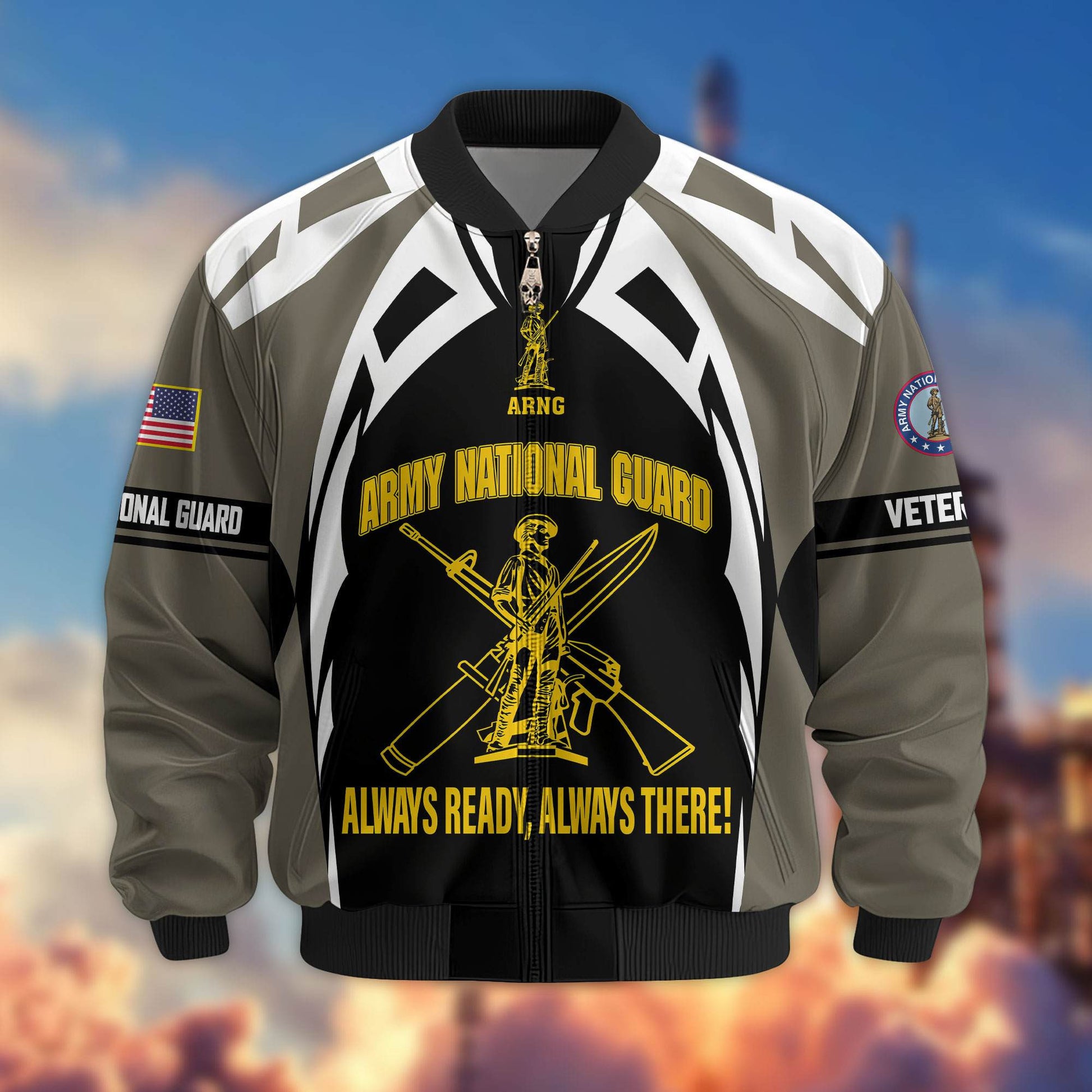 Premium US Veterans Bomber Jacket ATTN130821, Gifts For US Veterans, Gifts On Father's Day, Veterans Day.