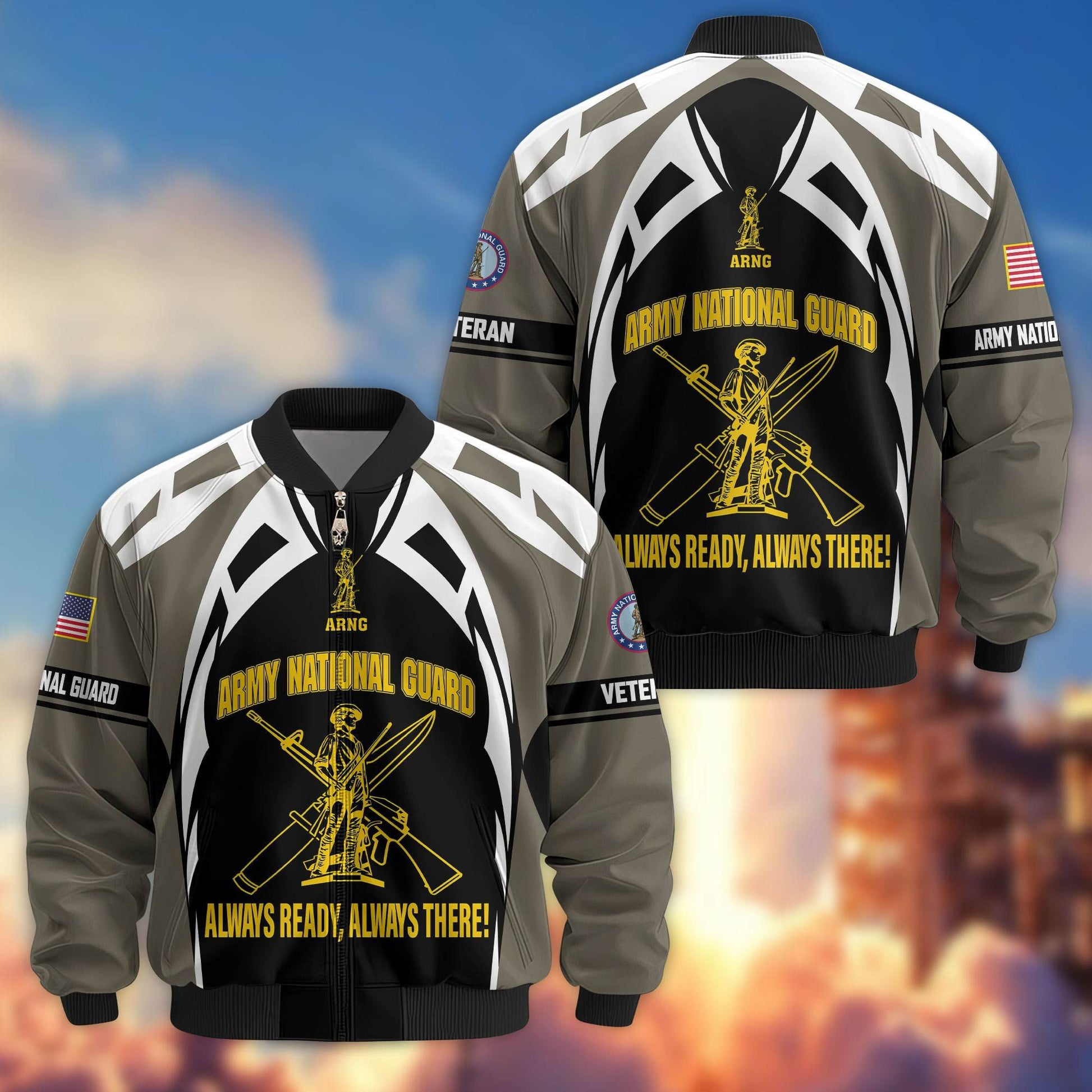 Premium US Veterans Bomber Jacket ATTN130821, Gifts For US Veterans, Gifts On Father's Day, Veterans Day.