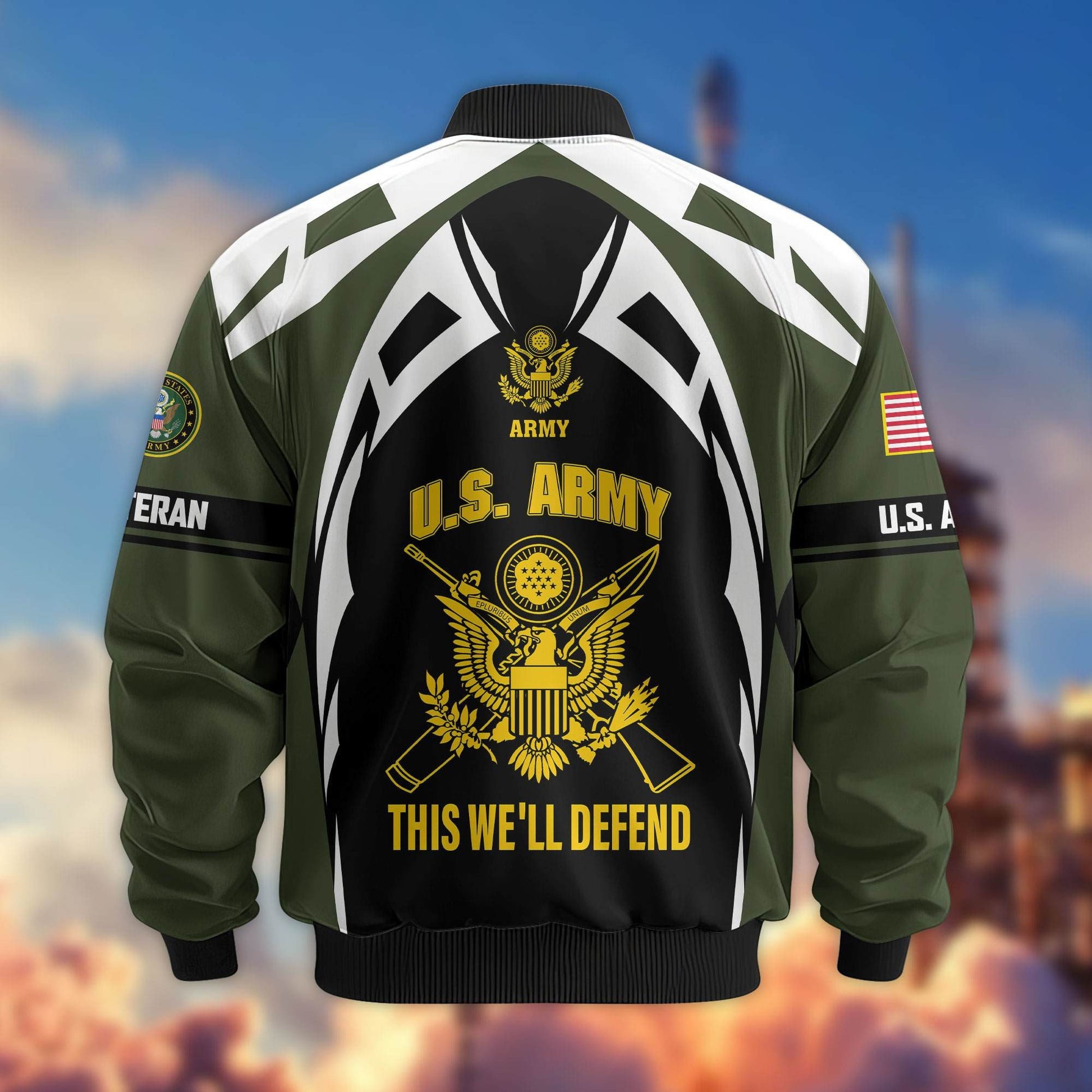 Premium US Veterans Bomber Jacket ATTN130821, Gifts For US Veterans, Gifts On Father's Day, Veterans Day.