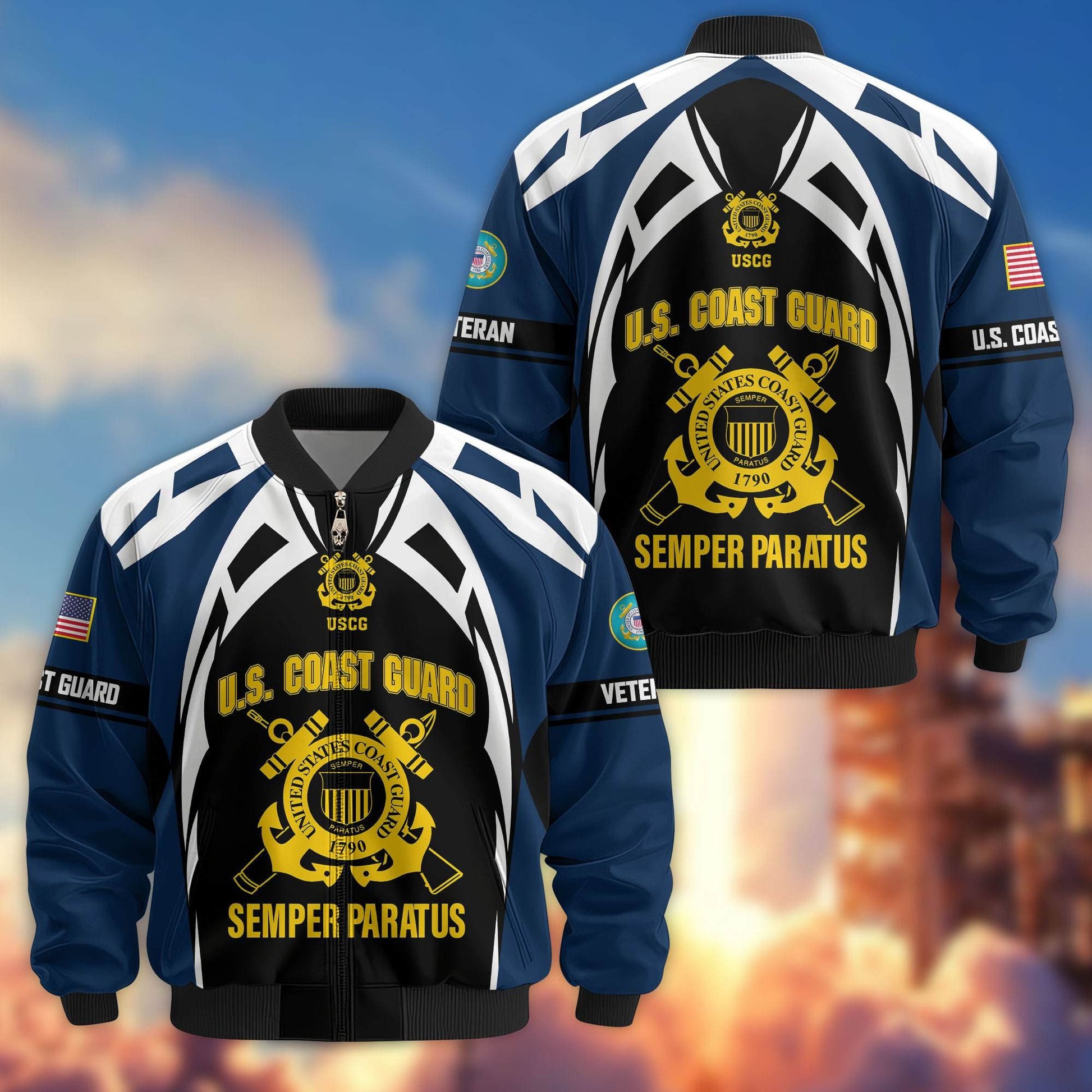 Premium US Veterans Bomber Jacket ATTN130821, Gifts For US Veterans, Gifts On Father's Day, Veterans Day.