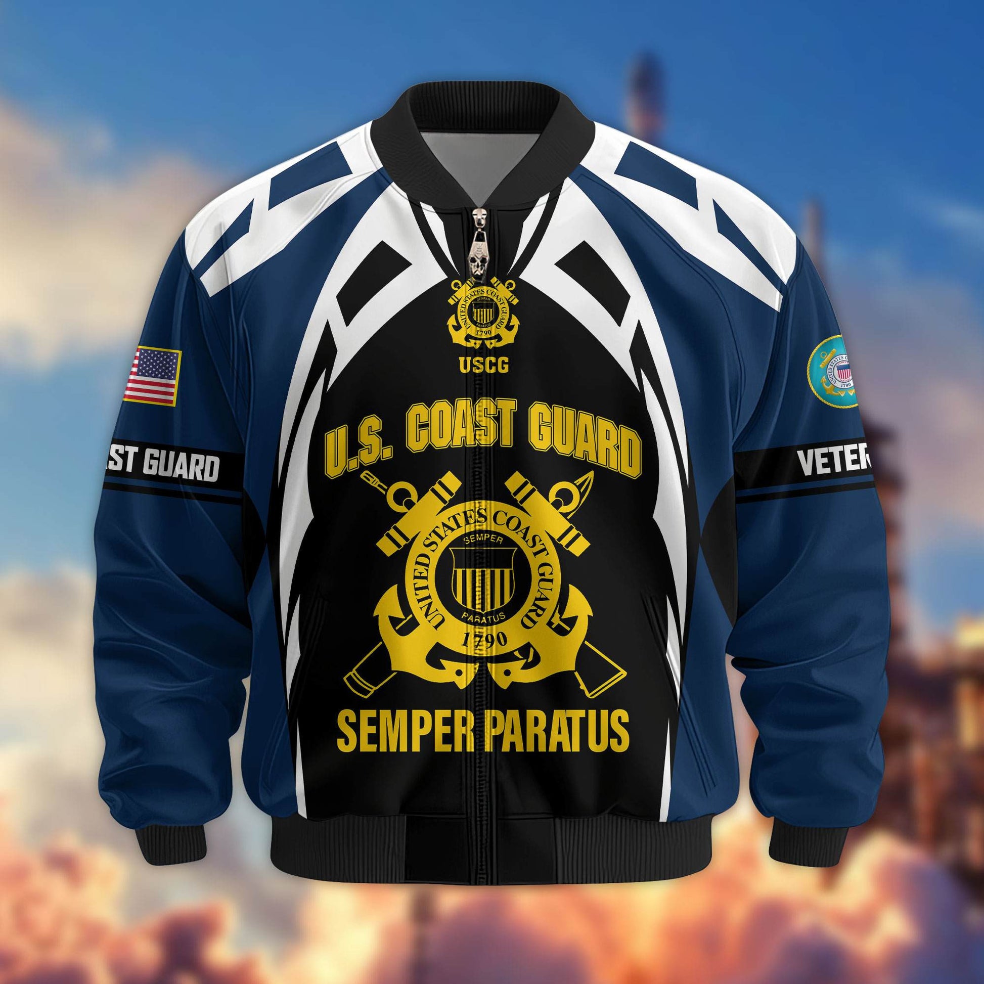 Premium US Veterans Bomber Jacket ATTN130821, Gifts For US Veterans, Gifts On Father's Day, Veterans Day.