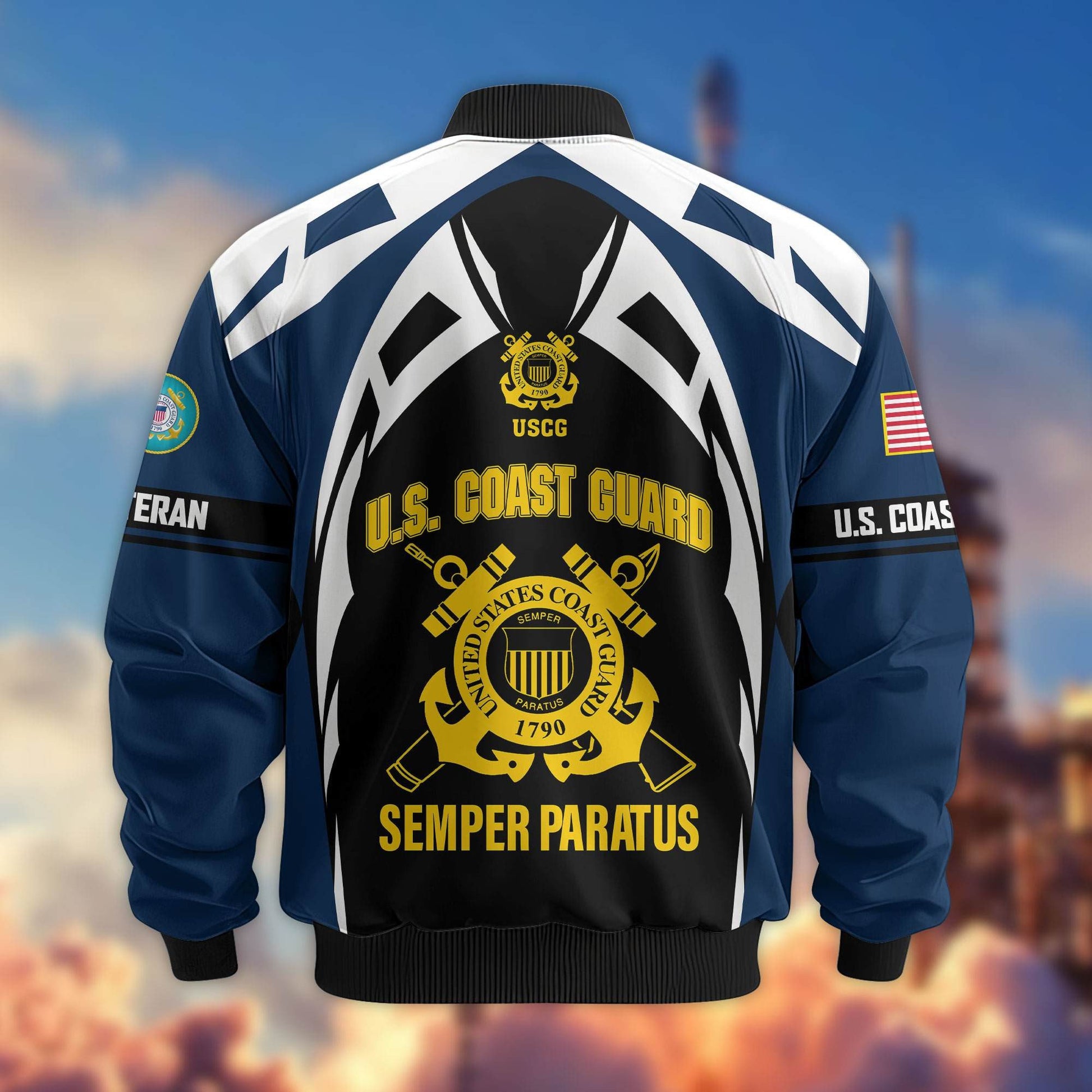 Premium US Veterans Bomber Jacket ATTN130821, Gifts For US Veterans, Gifts On Father's Day, Veterans Day.